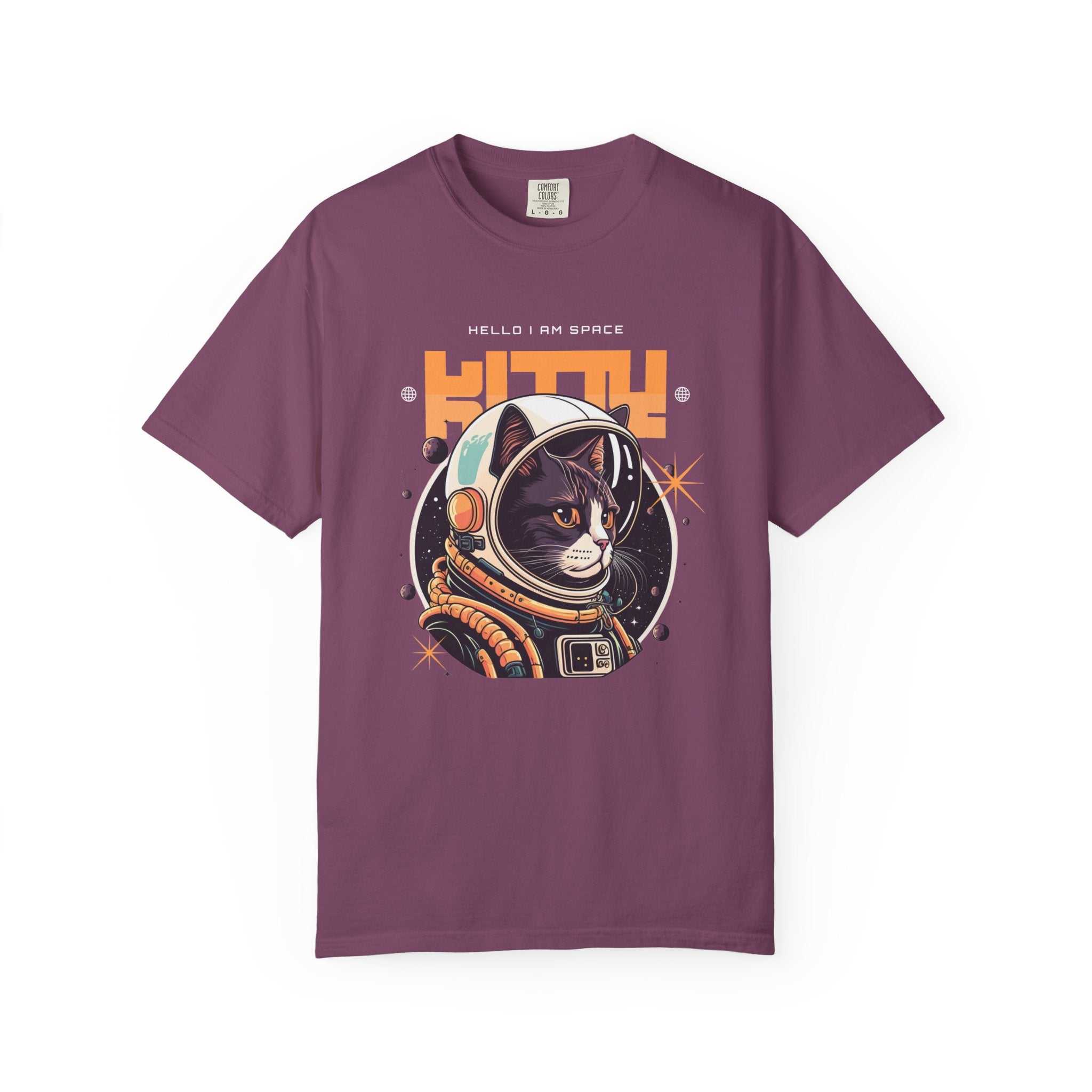 Astronaut Cat T-Shirt — "Hello I Am Space" Retro Spacecat Tee