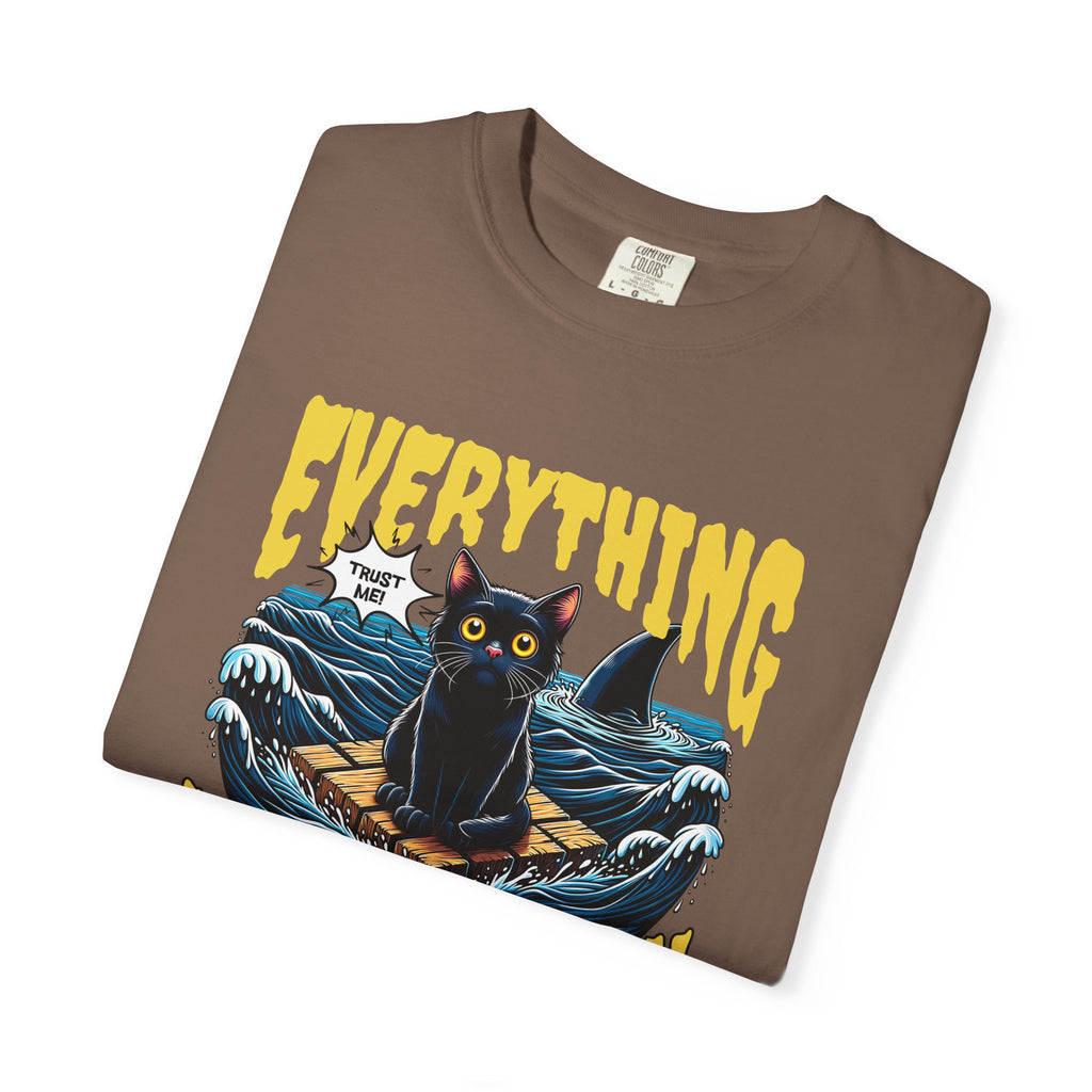 Everything Will Be Okay Cat Tee — Vintage Graphic Comfort Shirt