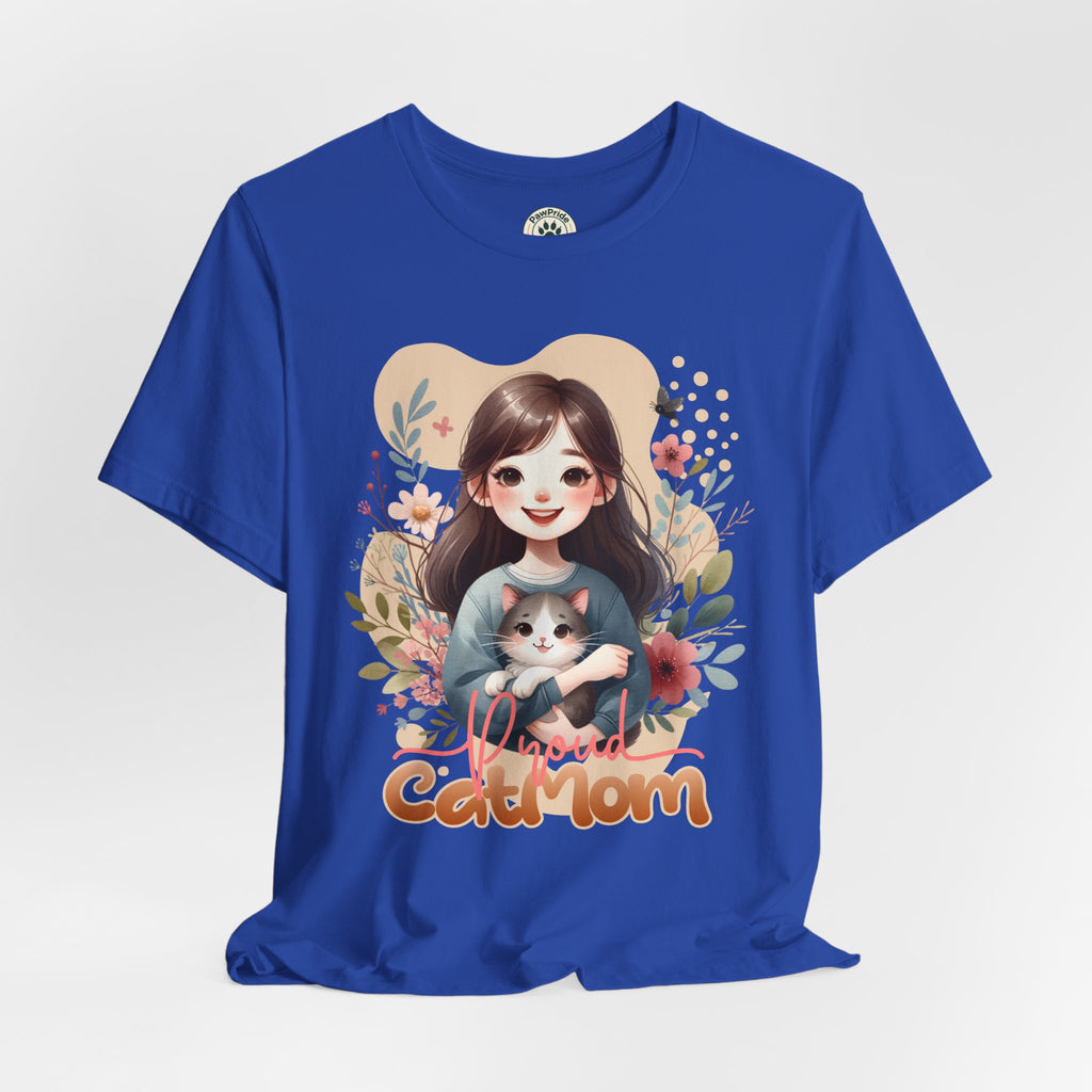 Cat Mom T-Shirt — Cute Floral Illustration Tee for Women Cat Lovers
