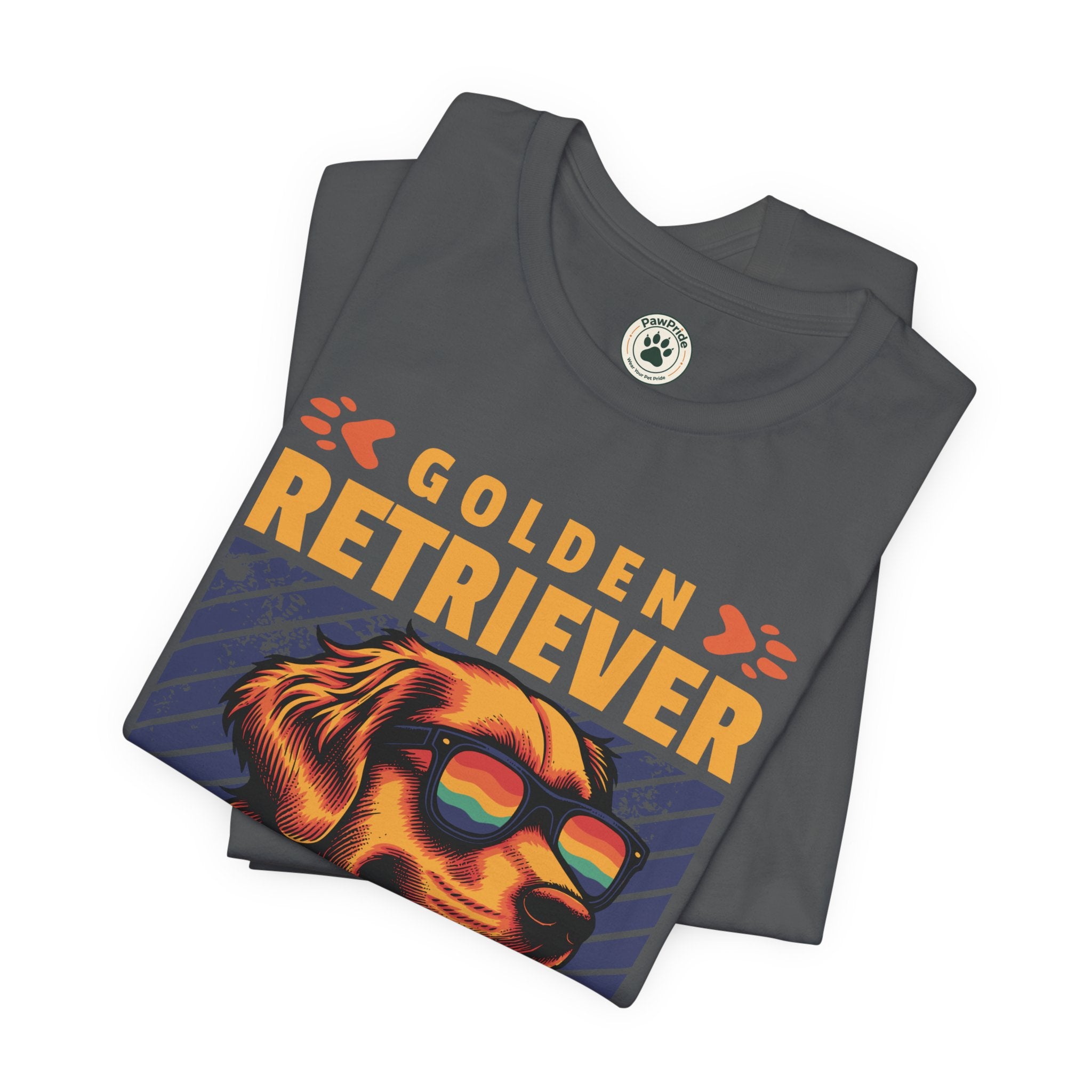 Golden Retriever T‑Shirt — 'Color My Life' Retro Dog Graphic Tee