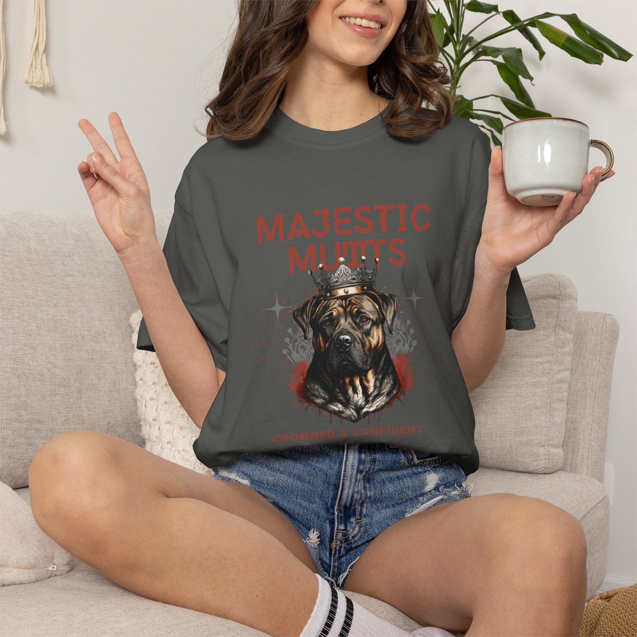 Majestic Mutts T-Shirt — Crowned & Confident Dog Lover Tee