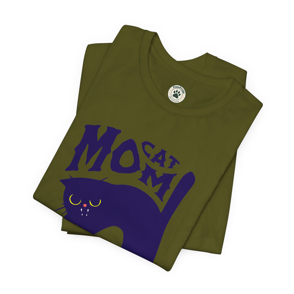 Cat Mom Graphic Tee — Cute Black Cat Illustration