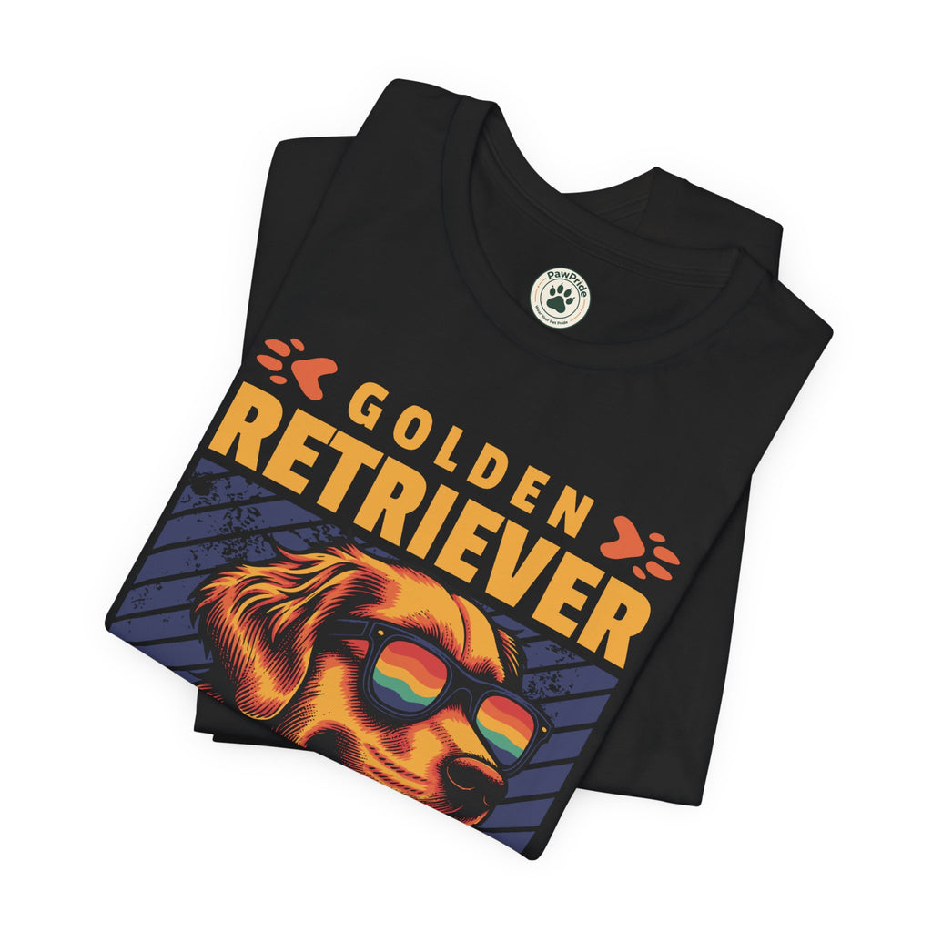Golden Retriever T‑Shirt — 'Color My Life' Retro Dog Graphic Tee