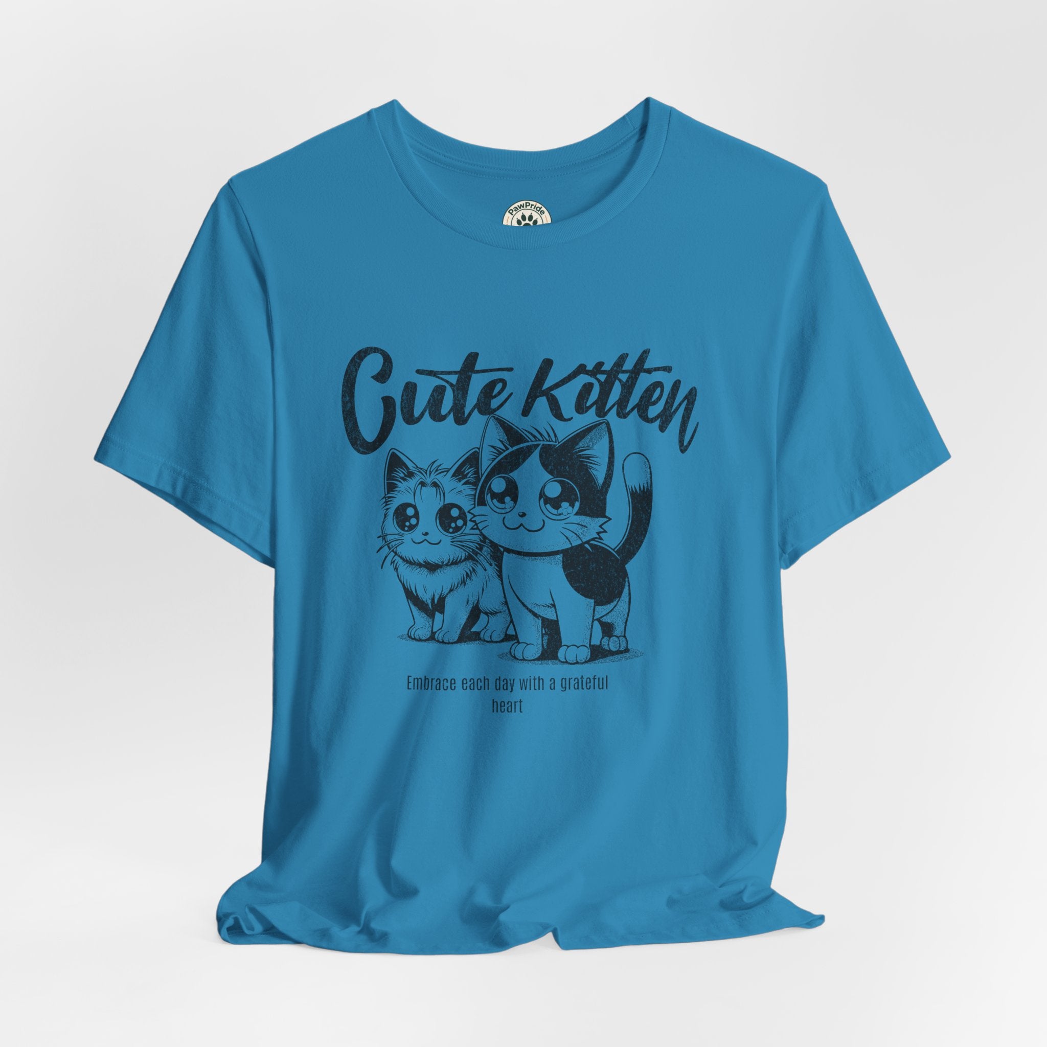 Cute Kitten T-Shirt — Vintage Black & White Cat Graphic Tee