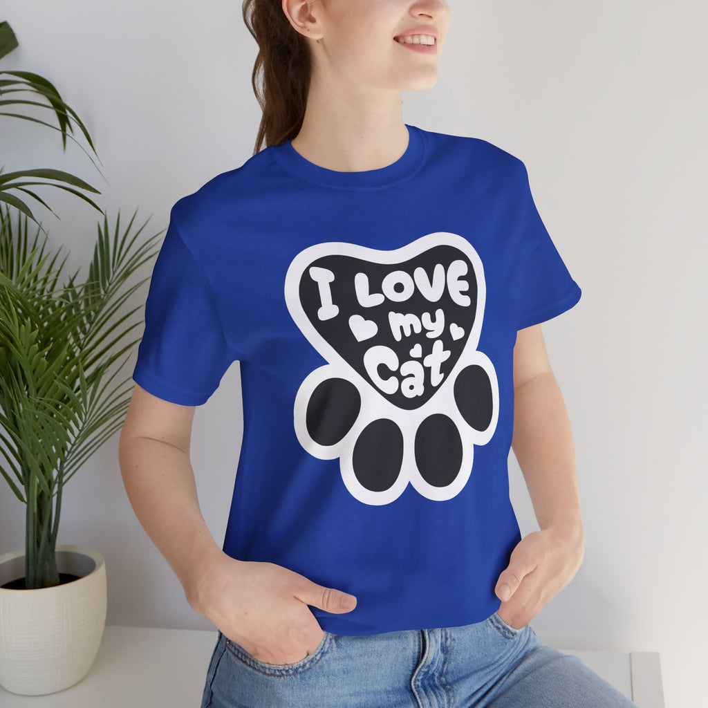 I Love My Cat Paw T-Shirt — Cute Cat Lover Tee