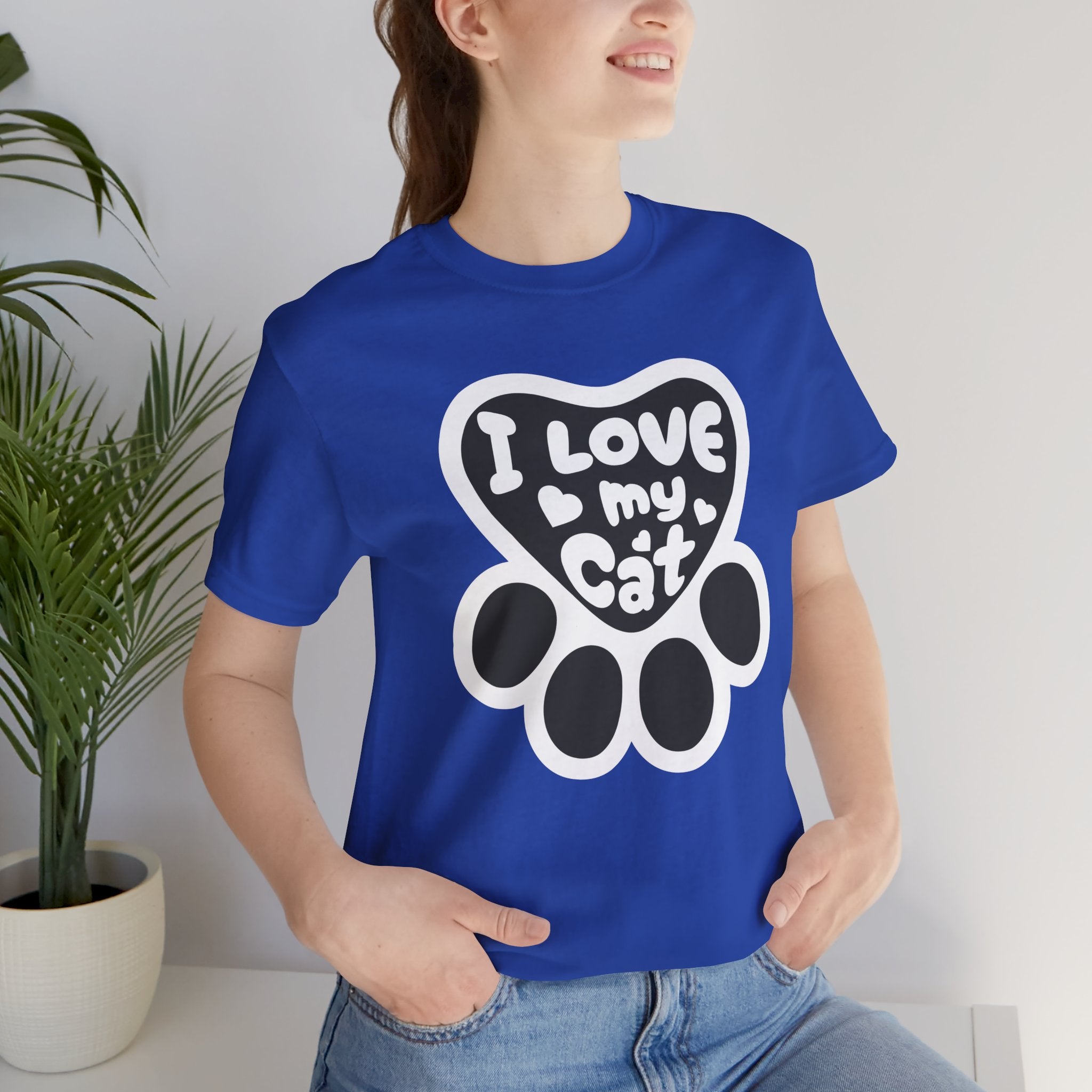 I Love My Cat Paw T-Shirt — Cute Cat Lover Tee
