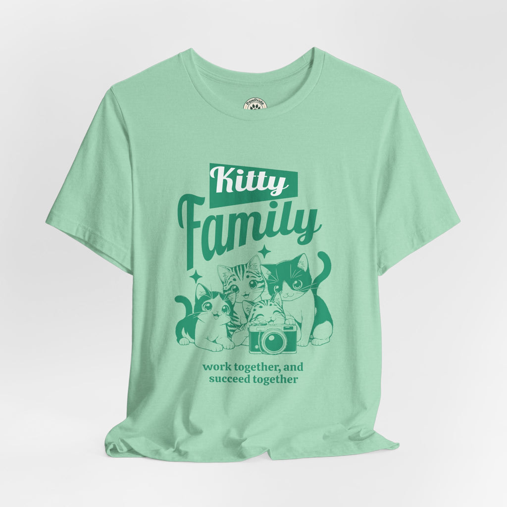 Kitty Family Tee — 'Work Together, and Succeed Together' Cat Graphic Shirt