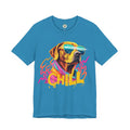 Chill Sunglasses Dog Tee — Retro Neon “CHILL” Graphic T-Shirt