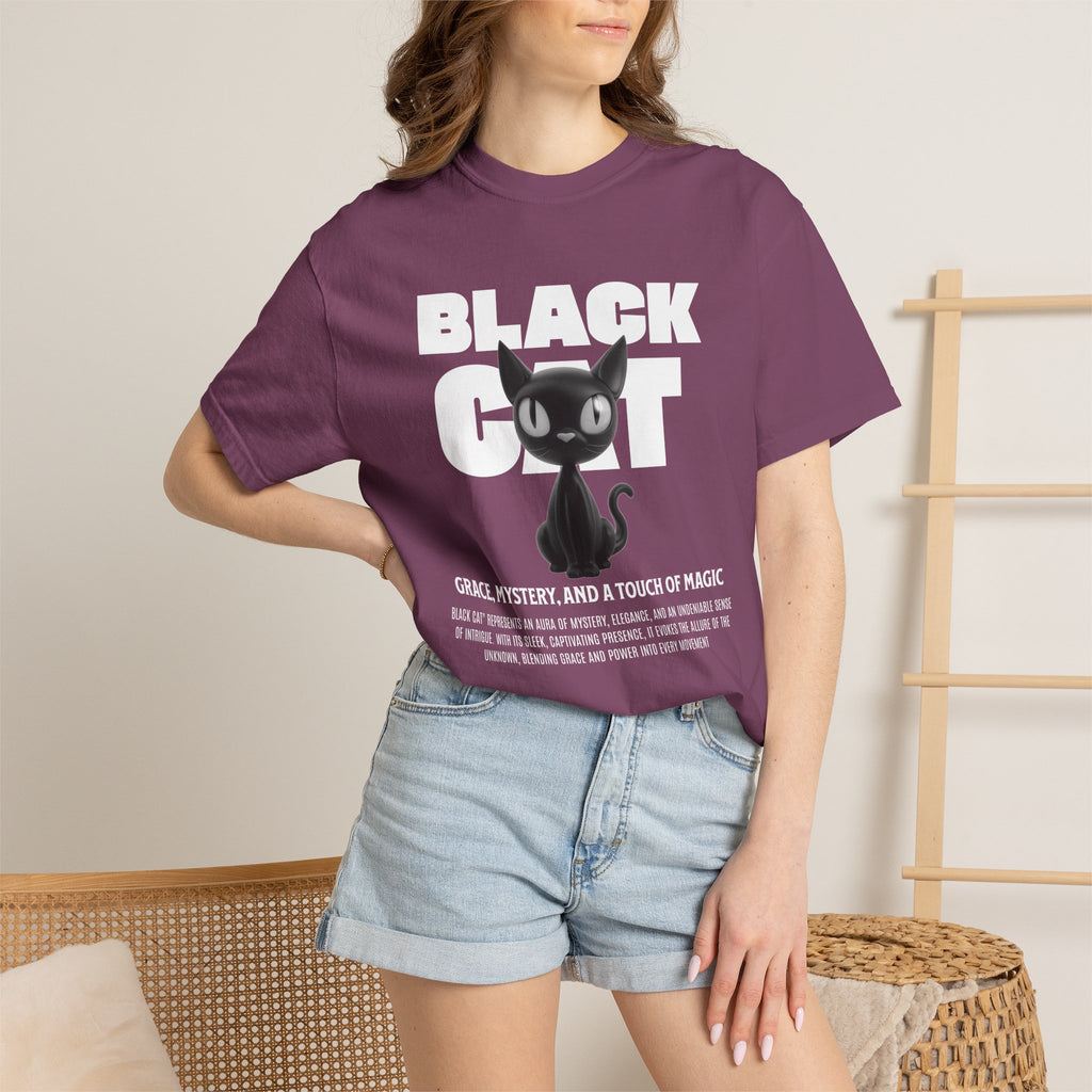 Black Cat Graphic T-Shirt — Cute Spooky Halloween Tee