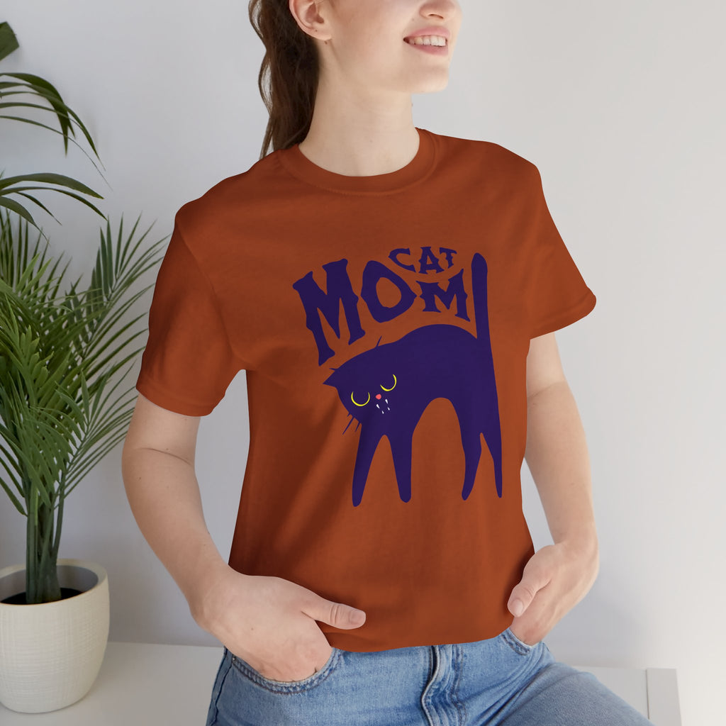 Cat Mom Graphic Tee — Cute Black Cat Illustration