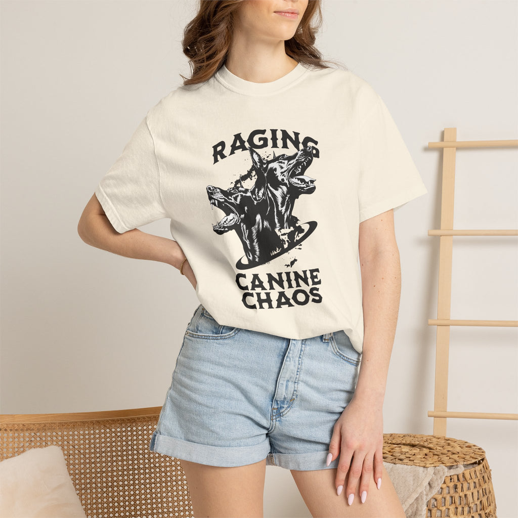 Raging Canine Chaos T-Shirt — Vintage Dog Skull Graphic Tee