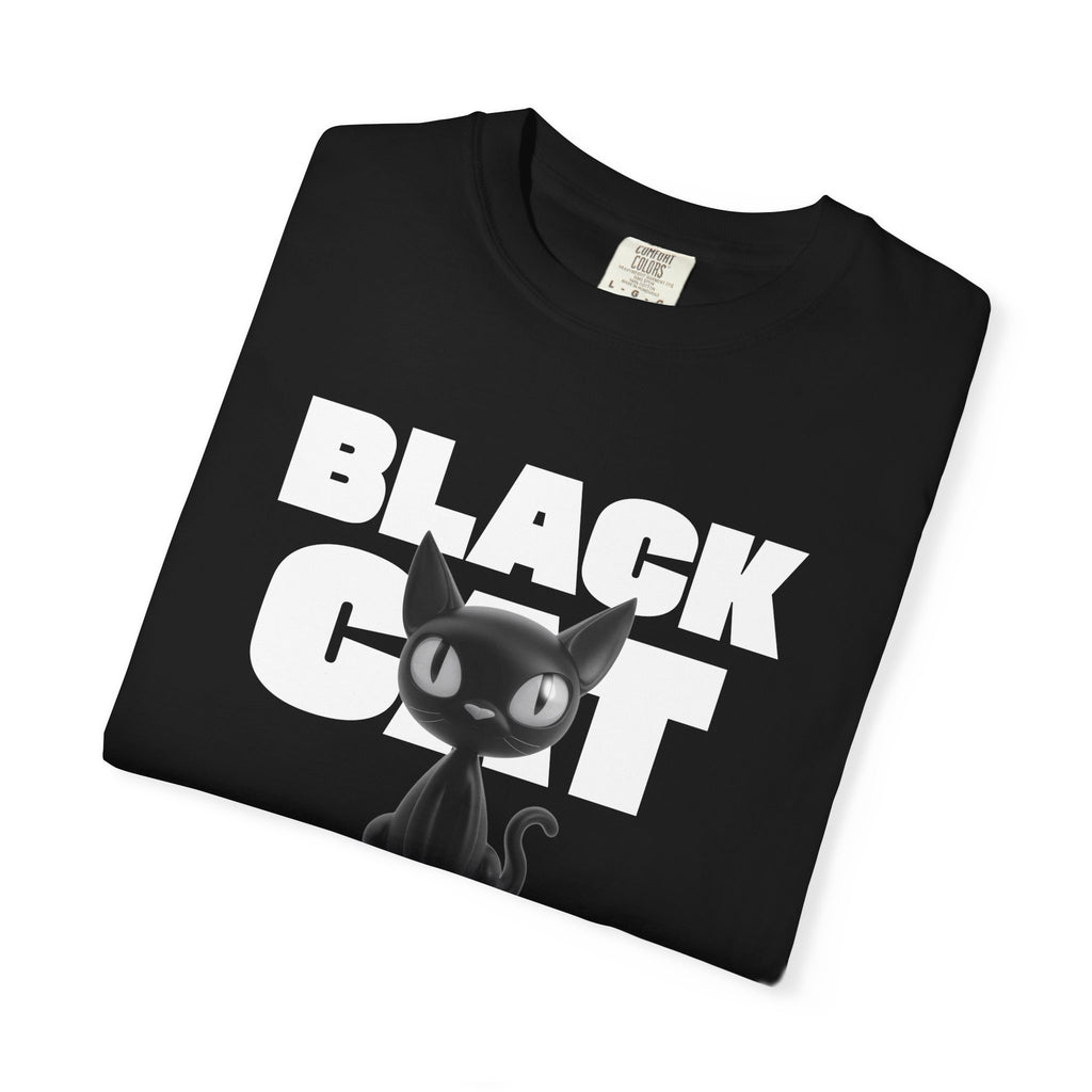 Black Cat Graphic T-Shirt — Cute Spooky Halloween Tee