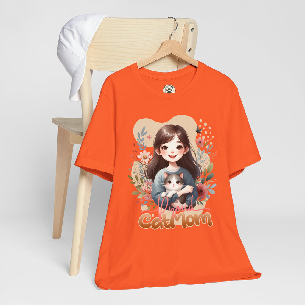 Cat Mom T-Shirt — Cute Floral Illustration Tee for Women Cat Lovers