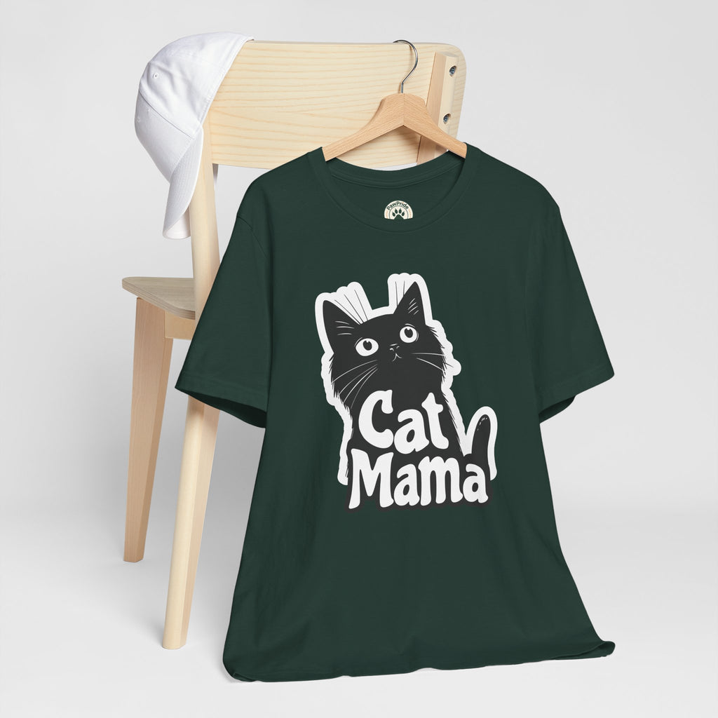 Cat Mama T-Shirt – Cute Black Cat Graphic Tee for Cat Lovers
