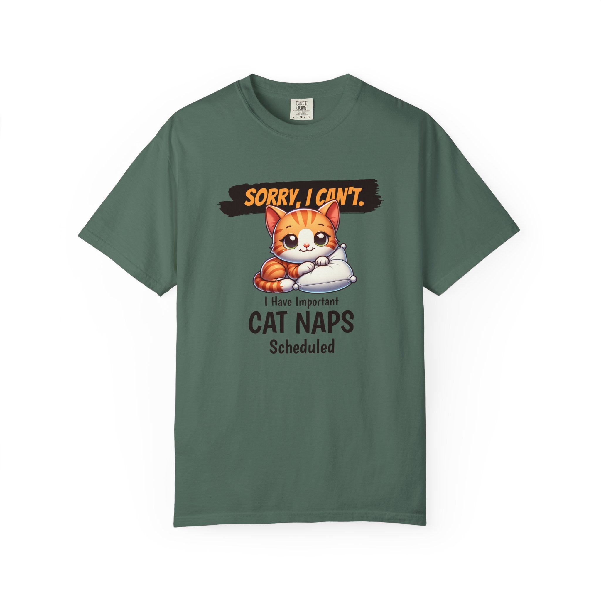 Cat Naps Scheduled T-Shirt — "Sorry, I Can't" Cute Cat Nap Graphic Tee