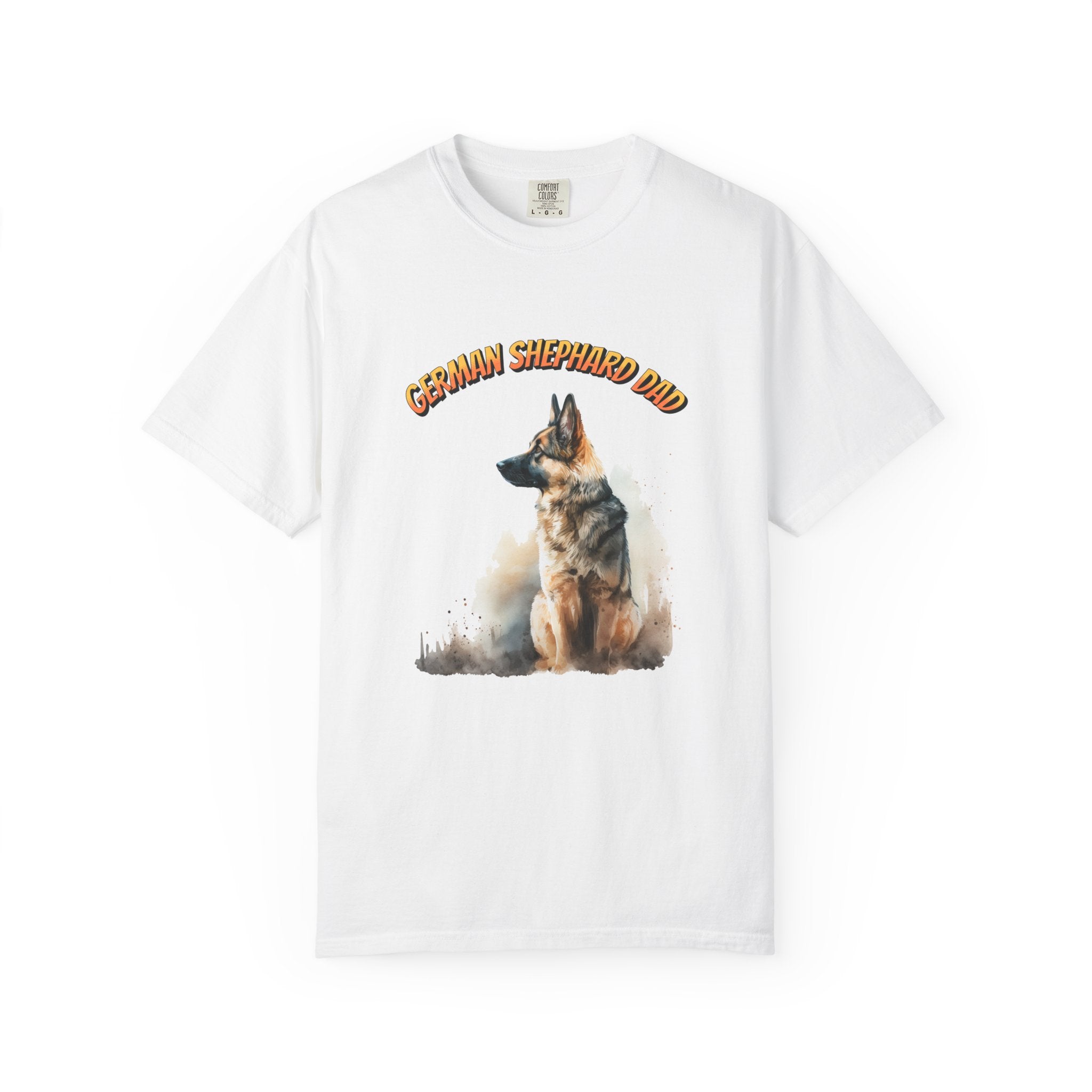 German Shepherd Dad T-Shirt — Realistic Dog Portrait Tee for Pet Lovers