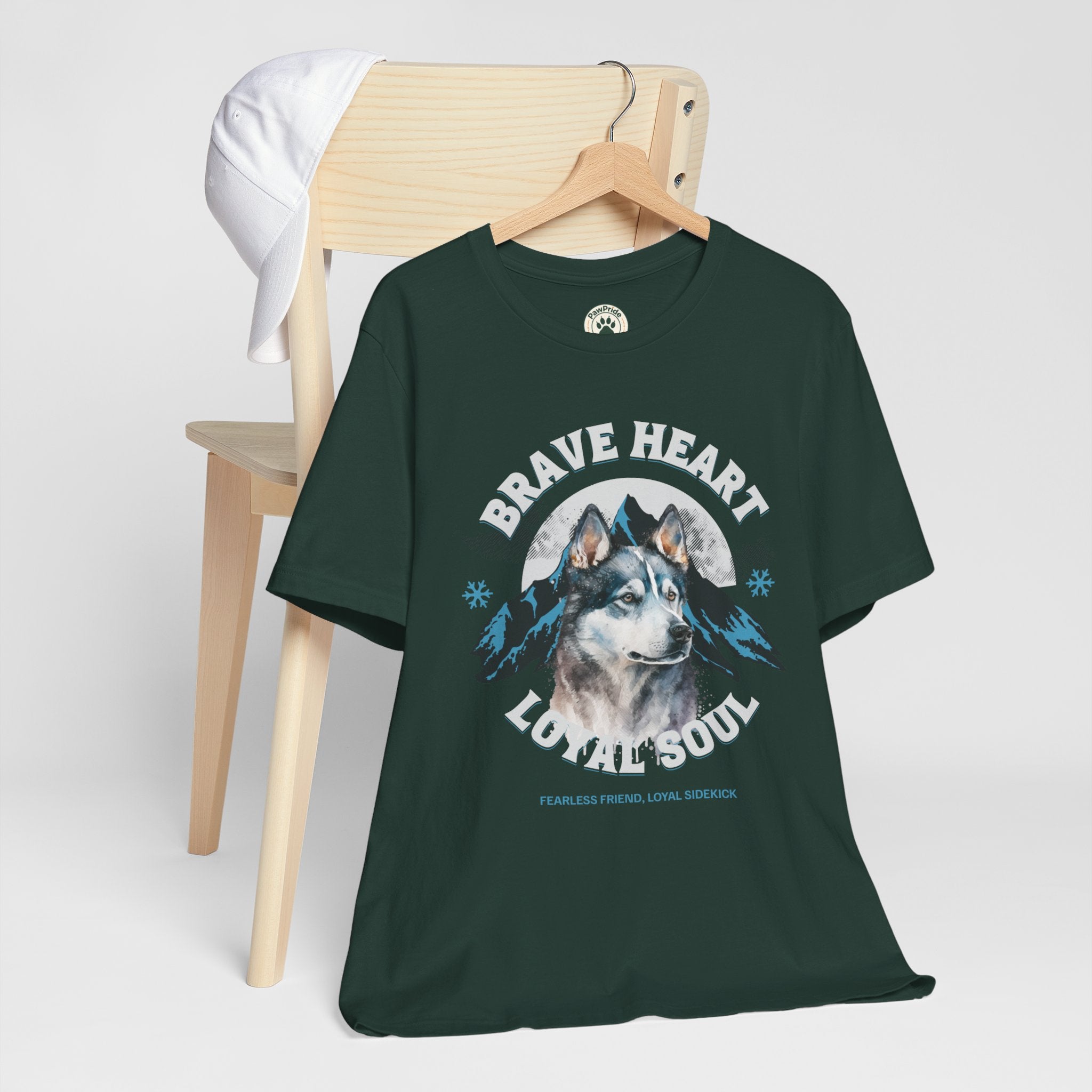 Husky T-Shirt "Brave Heart Loyal Soul" – Wildlife Mountain Graphic Tee