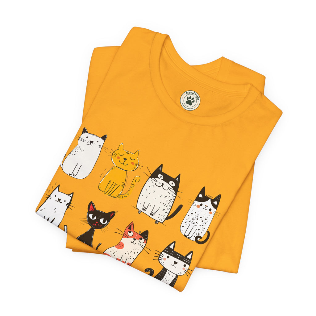Purrfect Love Cat T-Shirt — Cute Cartoon Cats Tee for Cat Lovers