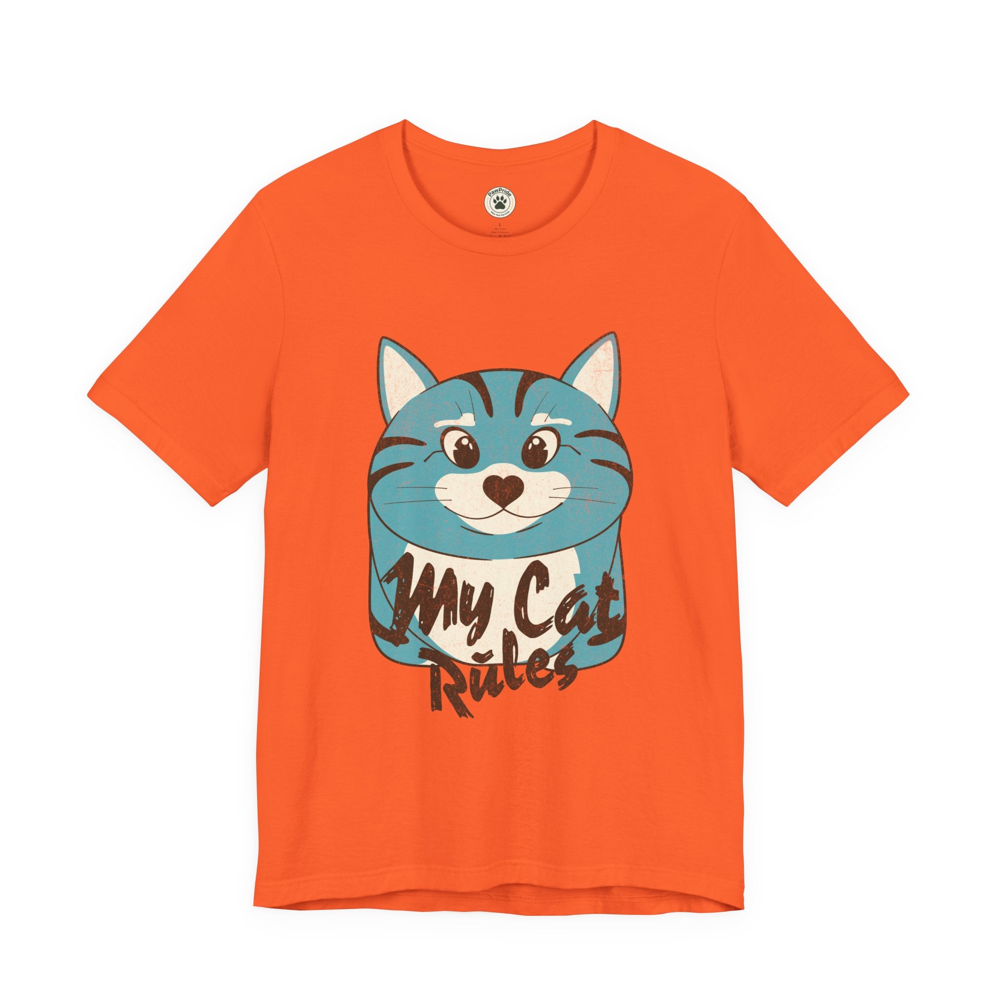 My Cat Rules T-Shirt — Cute Blue Cat Graphic Tee for Cat Lovers