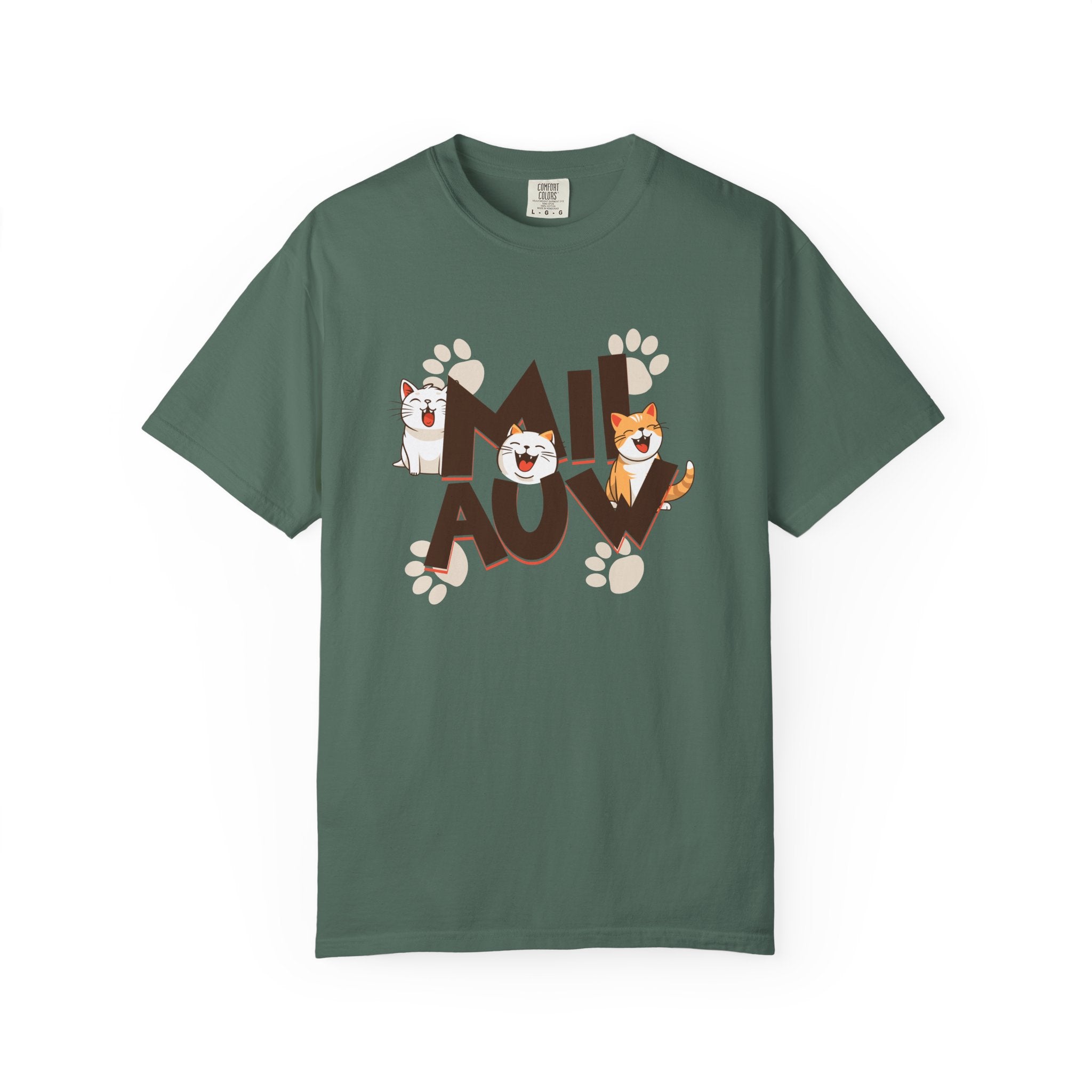 Cat Paw 'MIAOU' Graphic T-Shirt — Cute Cat Lover Tee