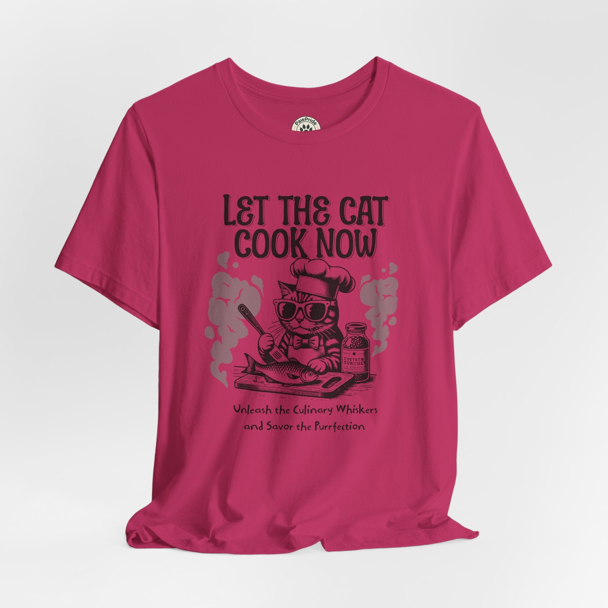 Let The Cat Cook Now T-Shirt — Funny Chef Cat Cooking Tee