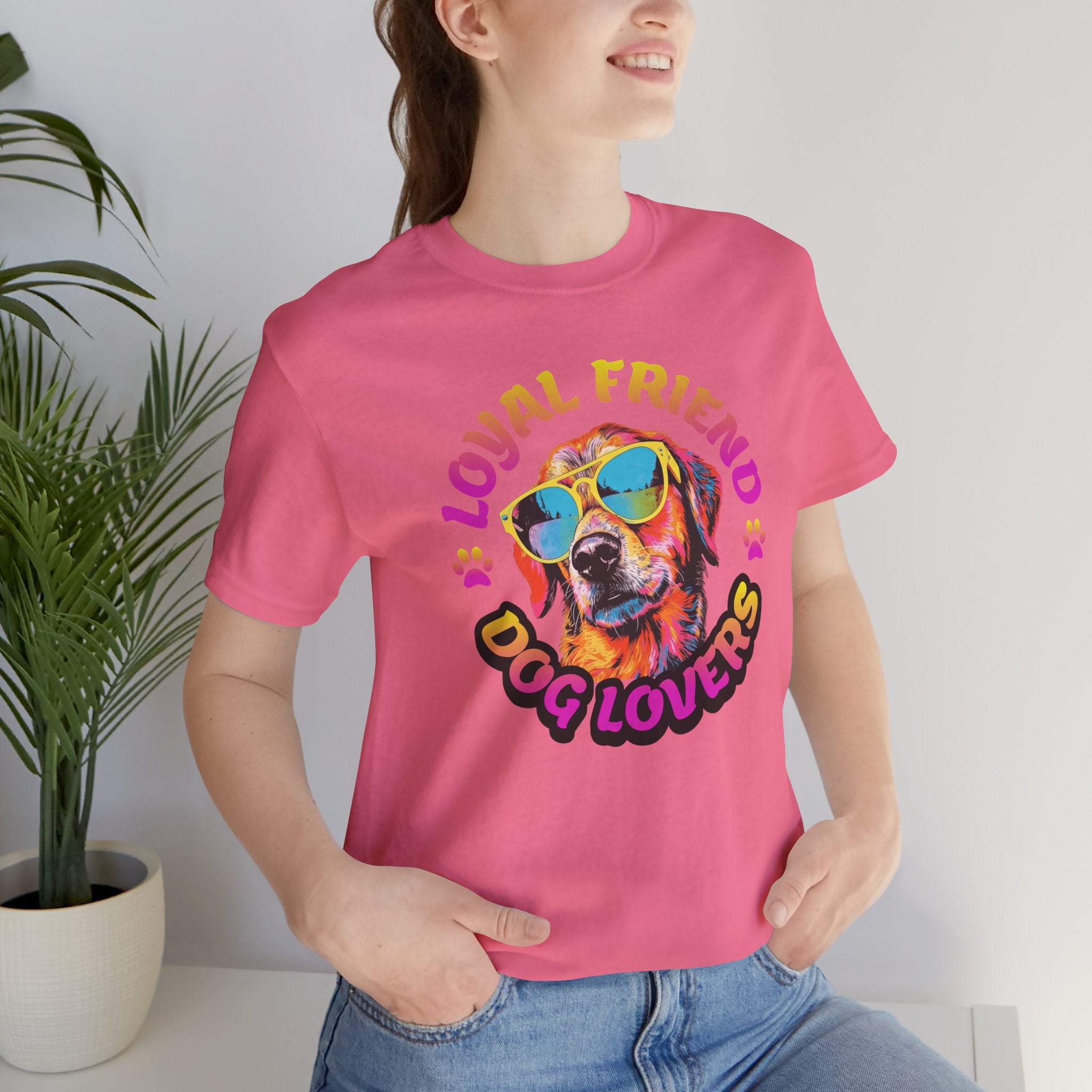 Dog Lovers T-Shirt — "Loyal Friend" Colorful Sunglasses Puppy Tee