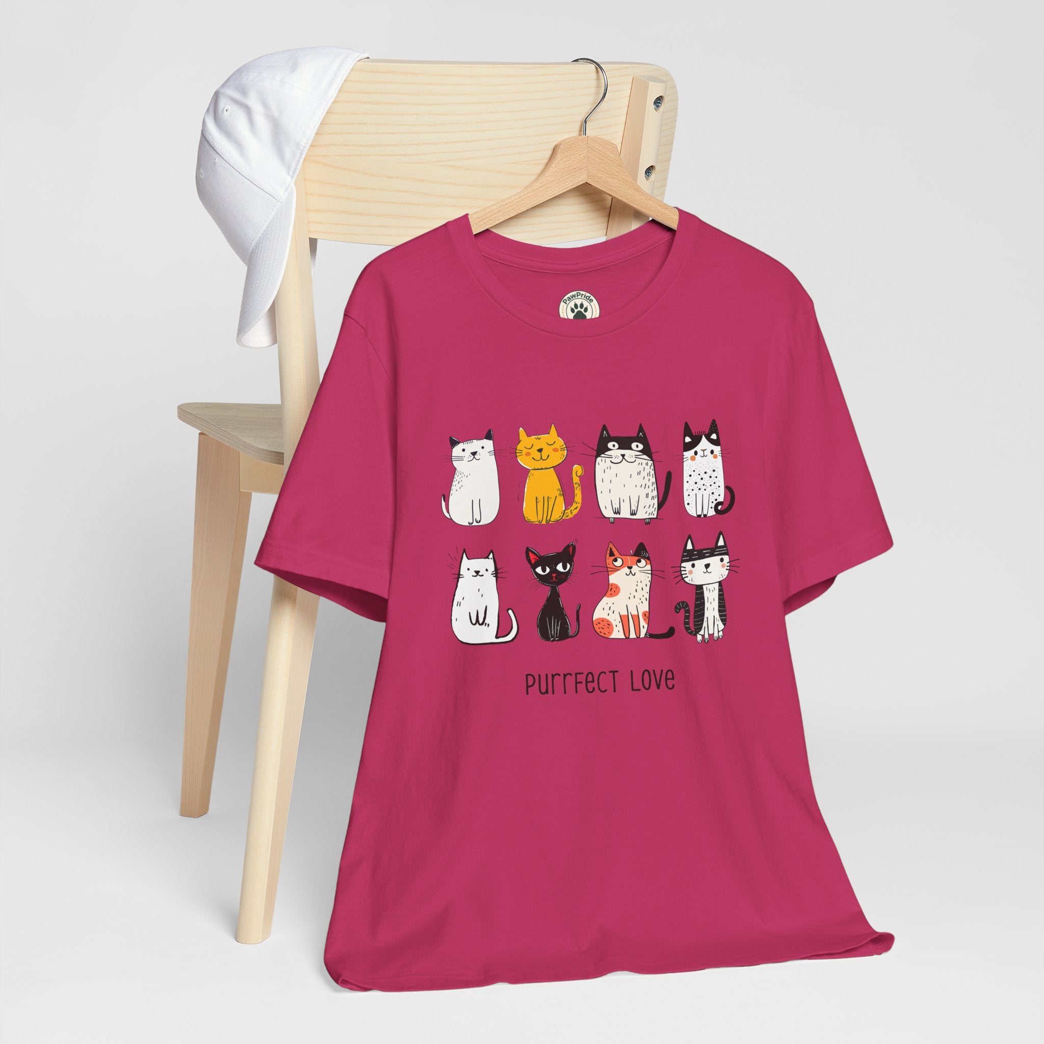 Purrfect Love Cat T-Shirt — Cute Cartoon Cats Tee for Cat Lovers