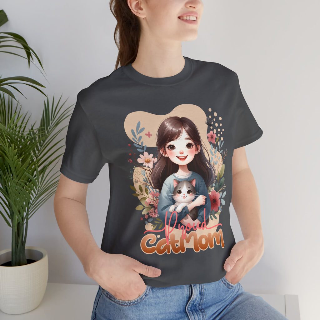 Cat Mom T-Shirt — Cute Floral Illustration Tee for Women Cat Lovers