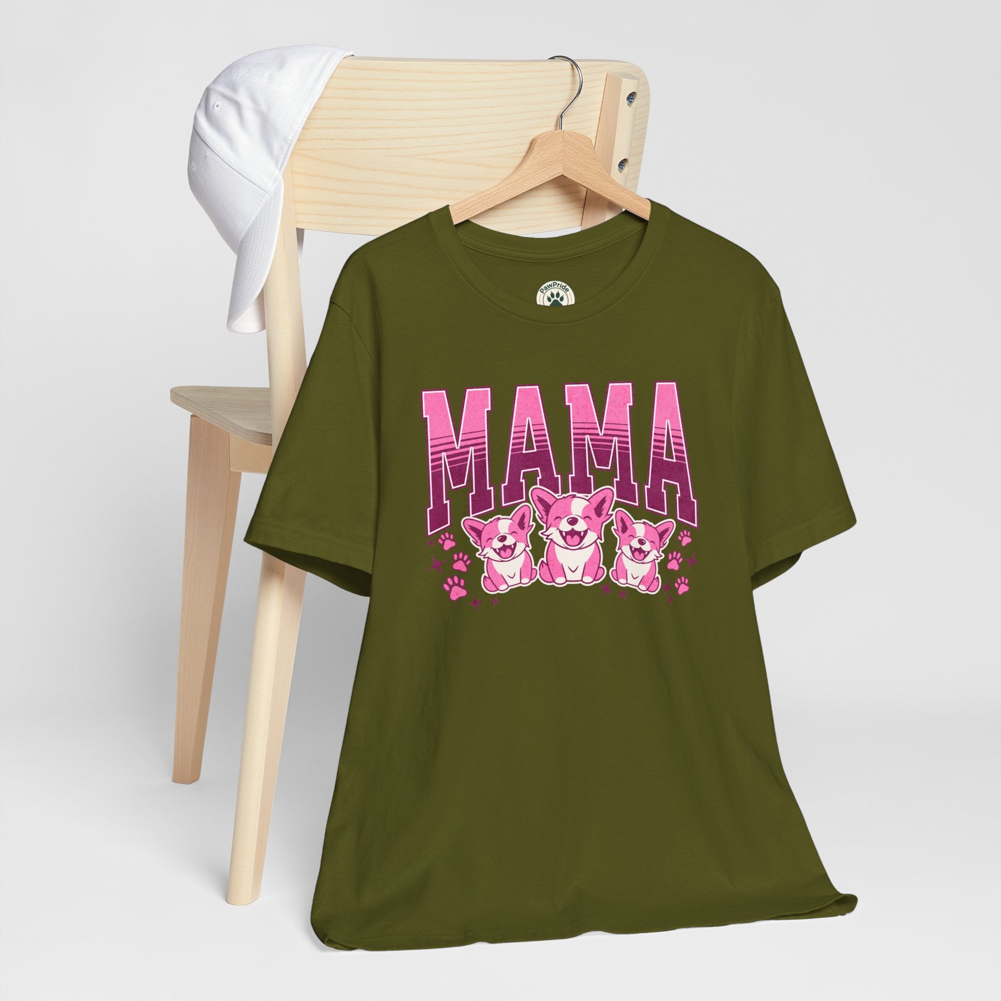 Mama Tee — Pink Corgi Mom Graphic T-Shirt
