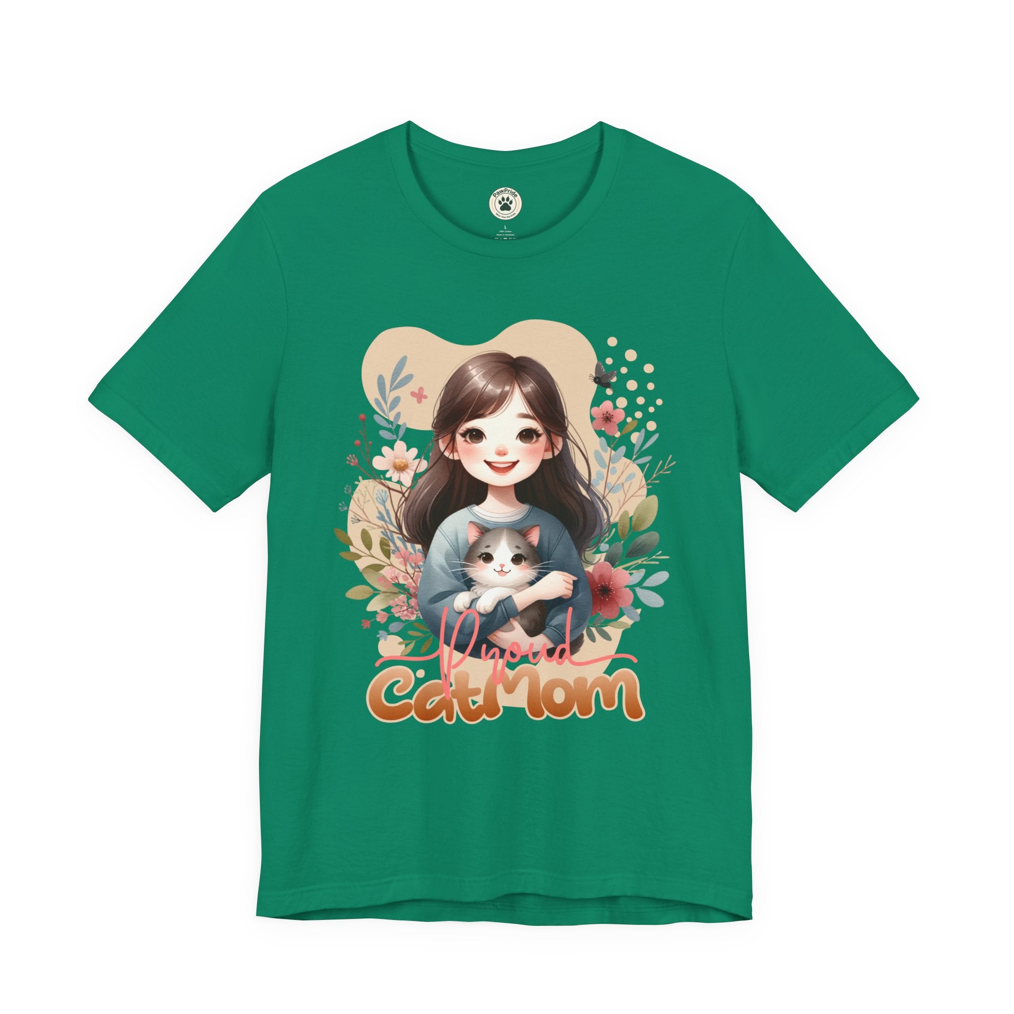 Cat Mom T-Shirt — Cute Floral Illustration Tee for Women Cat Lovers