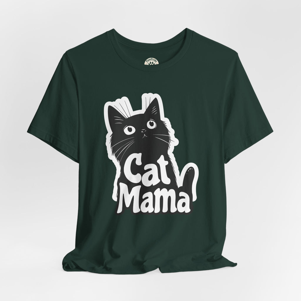 Cat Mama T-Shirt – Cute Black Cat Graphic Tee for Cat Lovers