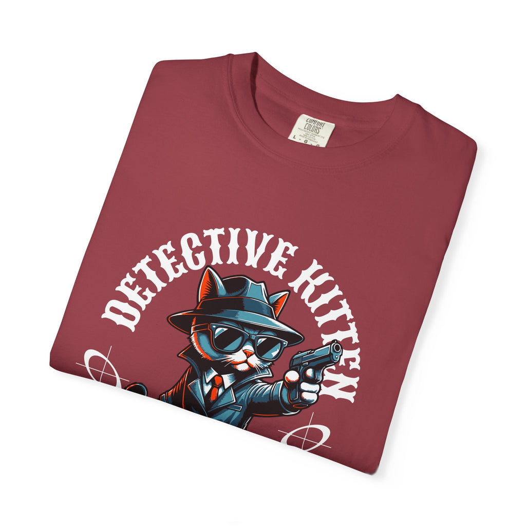 Detective Kitten T-Shirt — Cute Noir Cat Graphic Tee