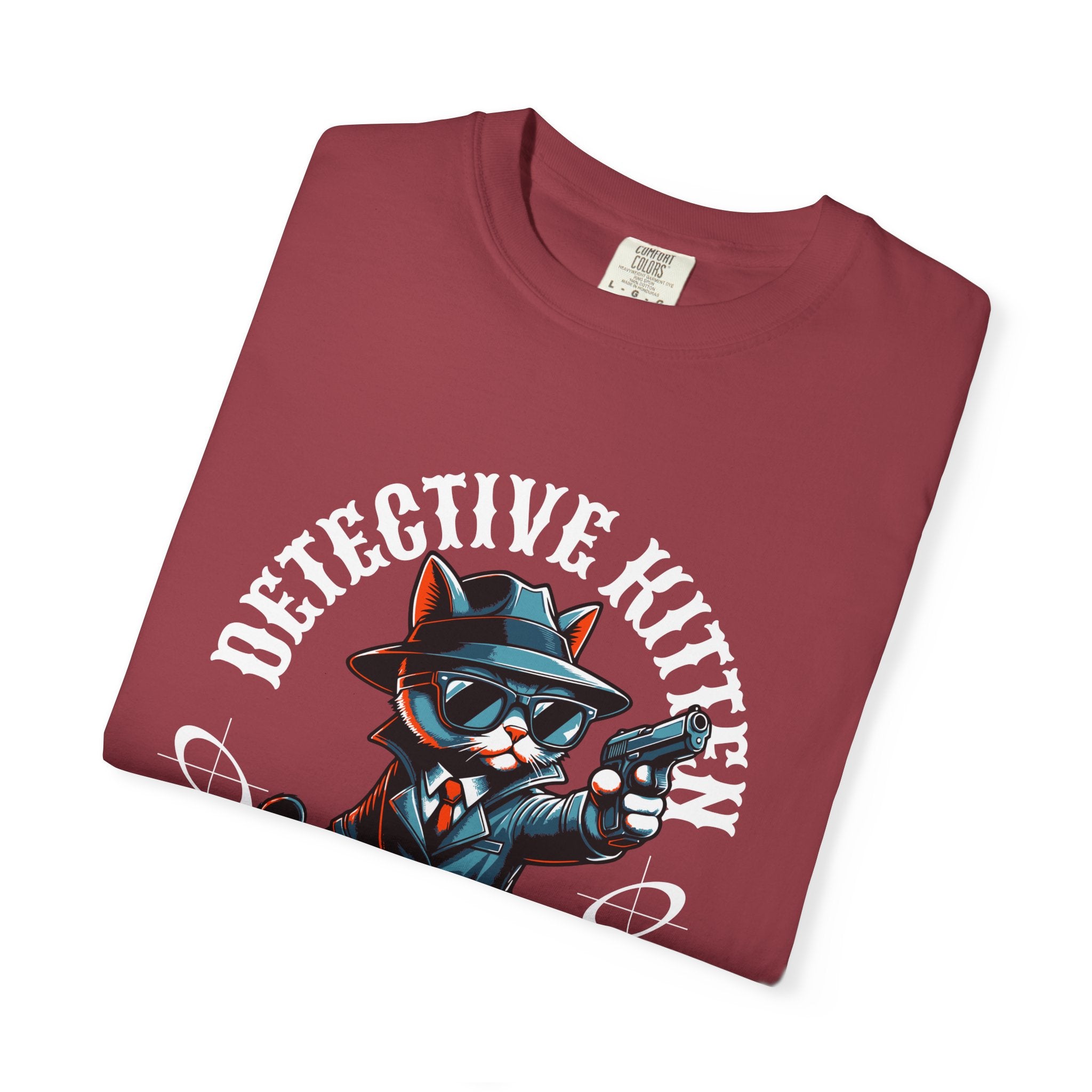 Detective Kitten T-Shirt — Cute Noir Cat Graphic Tee