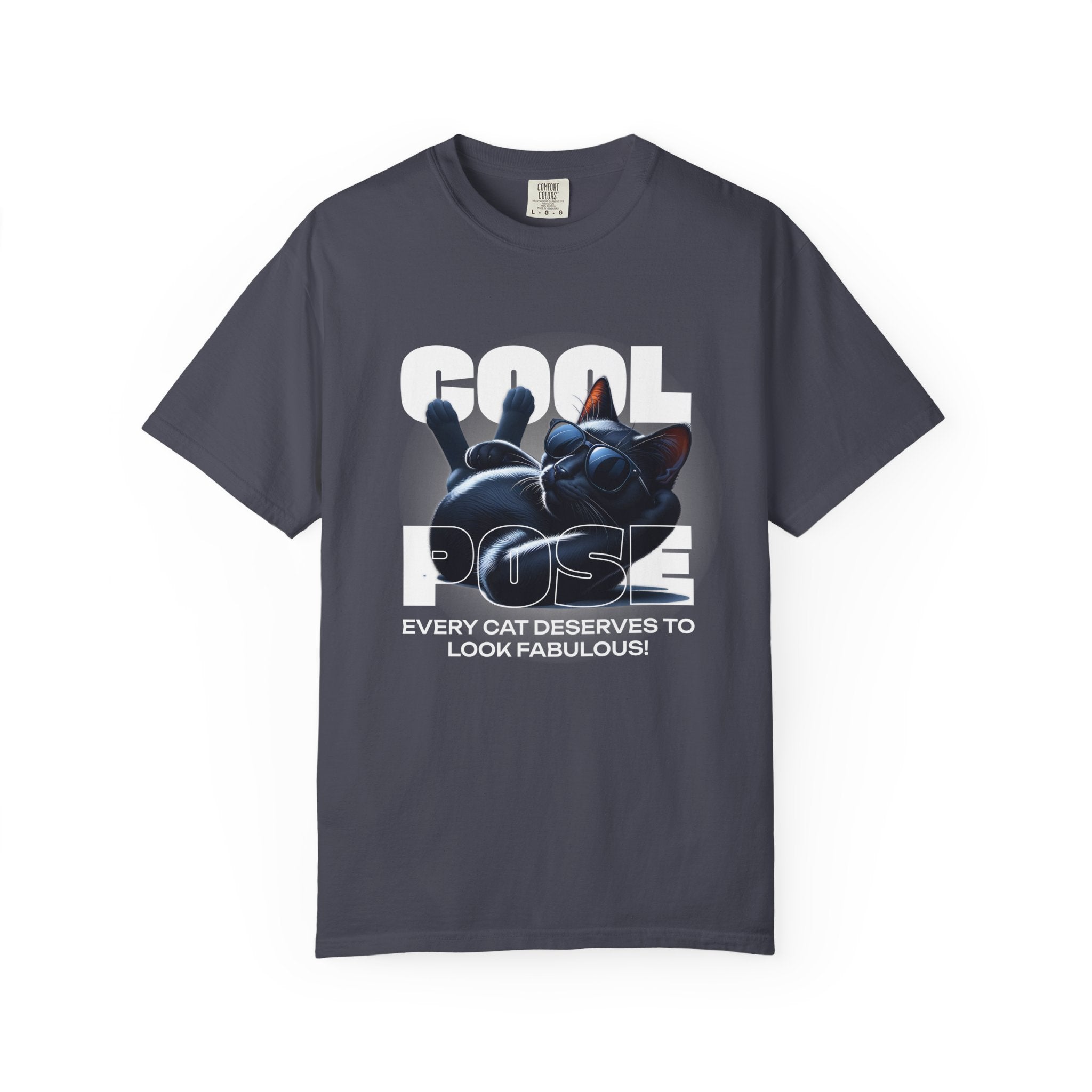 Cool Pose Cat T-Shirt — "Every Cat Deserves to Look Fabulous" Graphic Tee