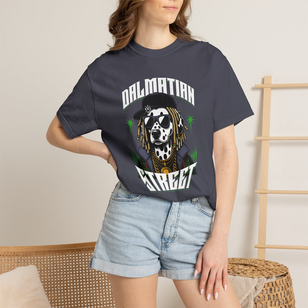 Dalmatian Street Graphic T-Shirt — Retro Hip-Hop Dog Tee