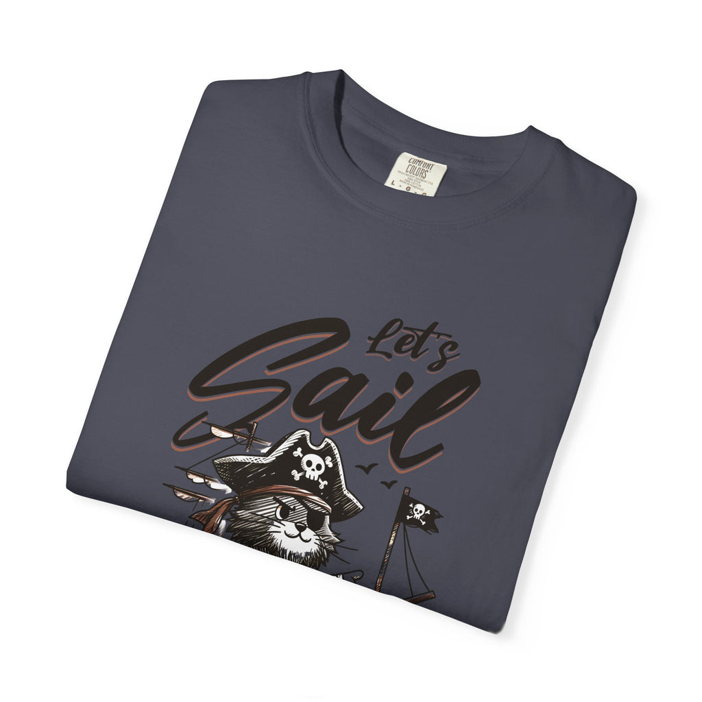 Let's Sail Pirate Cat T-Shirt — "This World Is Too Small For Us" Vintage Nautical Tee