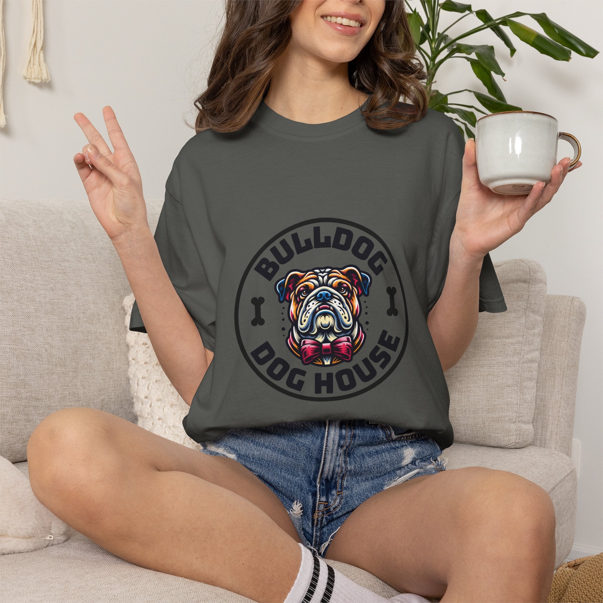 Bulldog Dog House T-Shirt — Vintage Bulldog Logo Tee