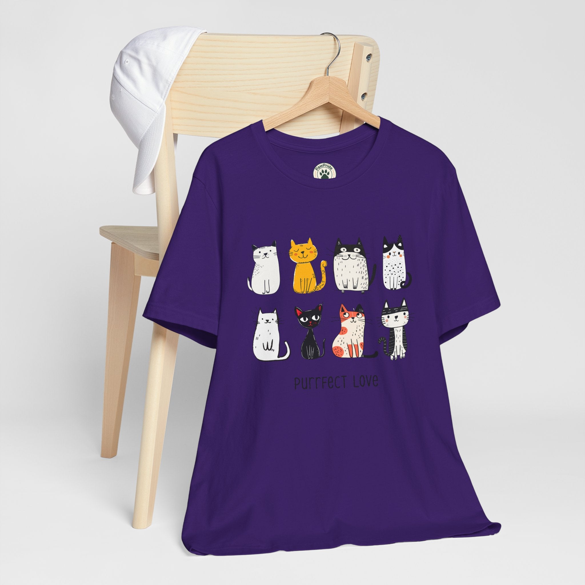 Purrfect Love Cat T-Shirt — Cute Cartoon Cats Tee for Cat Lovers