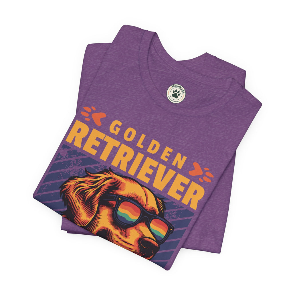 Golden Retriever T‑Shirt — 'Color My Life' Retro Dog Graphic Tee