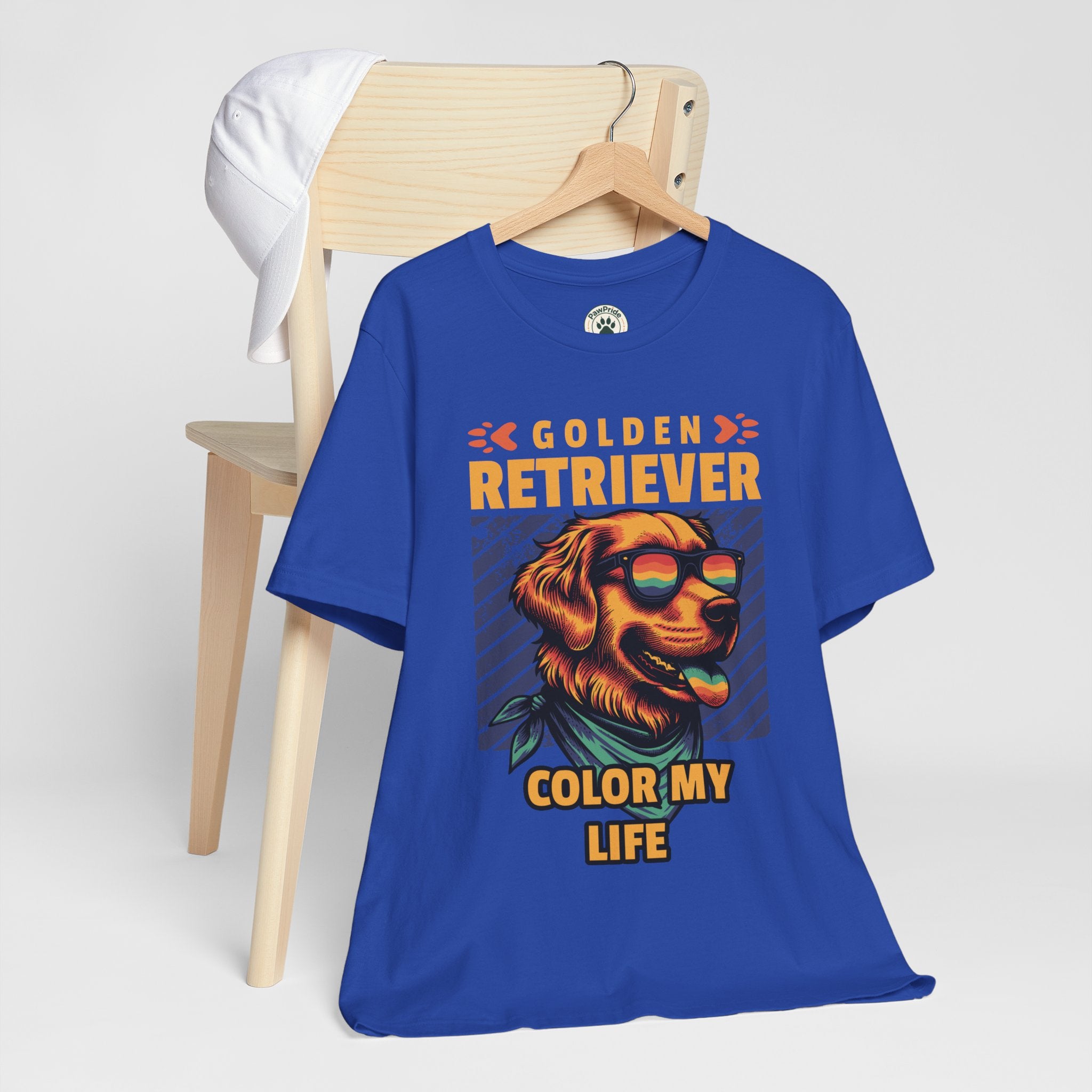 Golden Retriever T‑Shirt — 'Color My Life' Retro Dog Graphic Tee