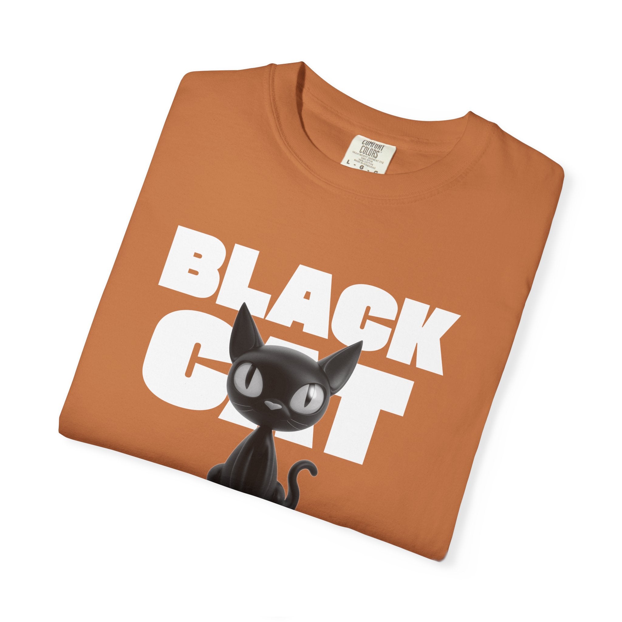 Black Cat Graphic T-Shirt — Cute Spooky Halloween Tee