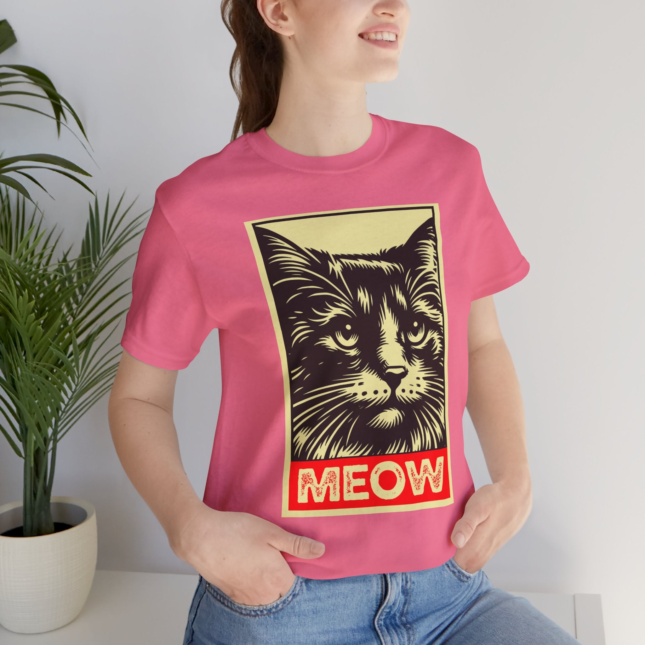 Meow Cat Portrait Tee — Graphic Cat Shirt
