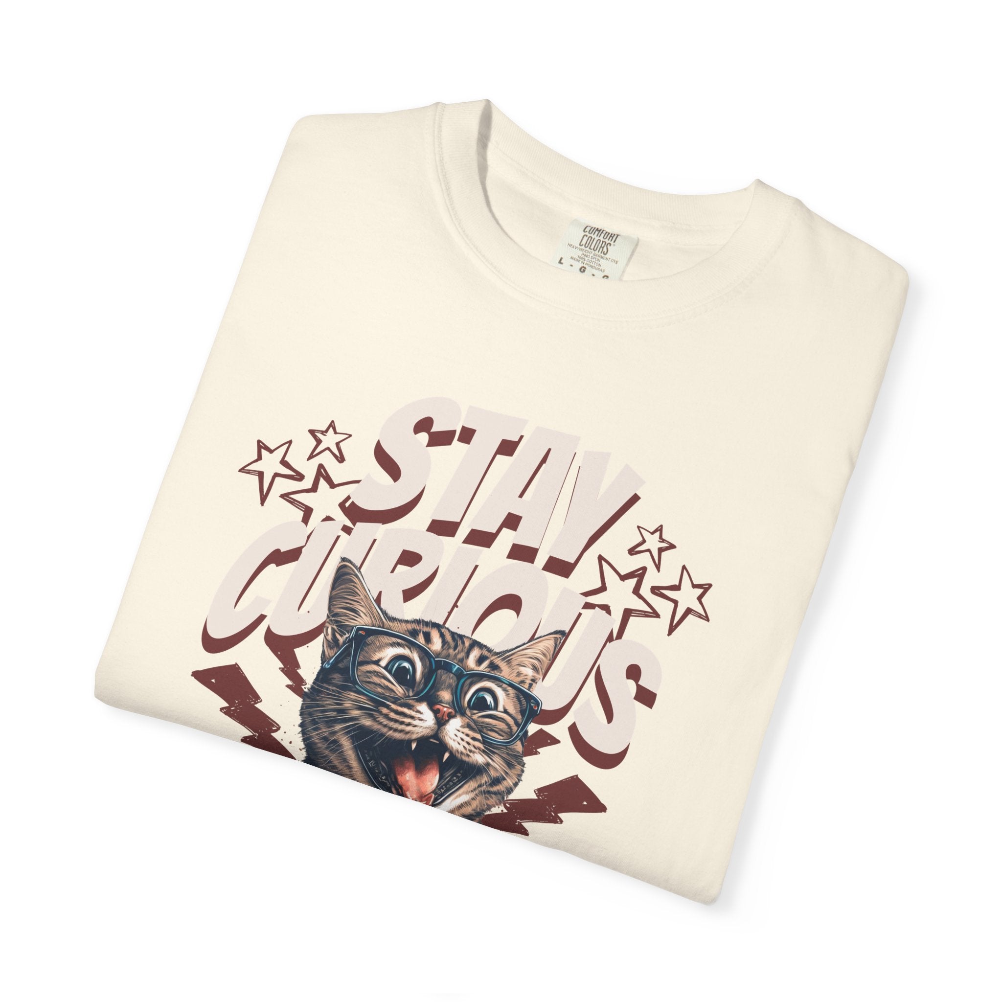 Stay Curious Cat T-Shirt — Vintage Retro Cat Graphic Tee