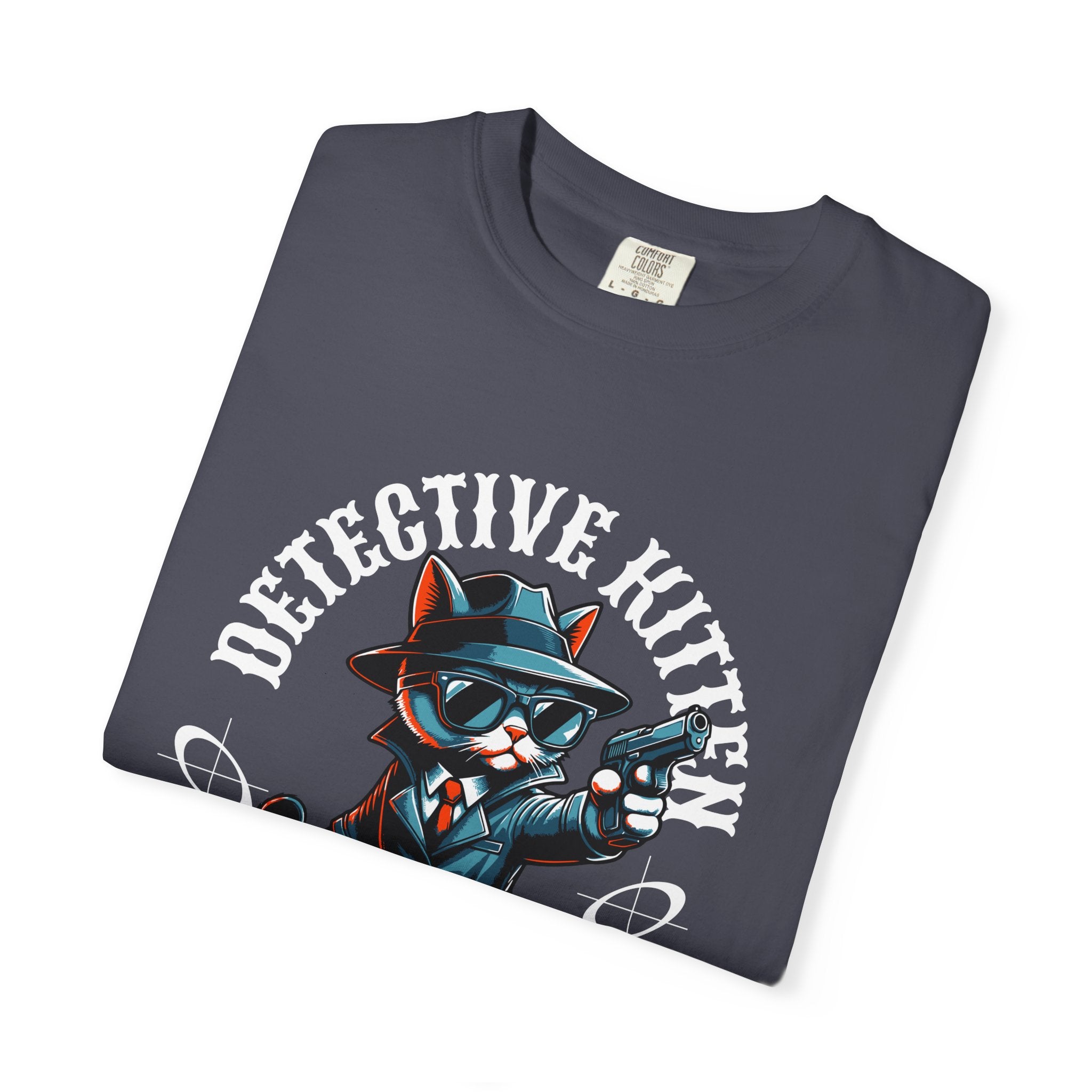 Detective Kitten T-Shirt — Cute Noir Cat Graphic Tee
