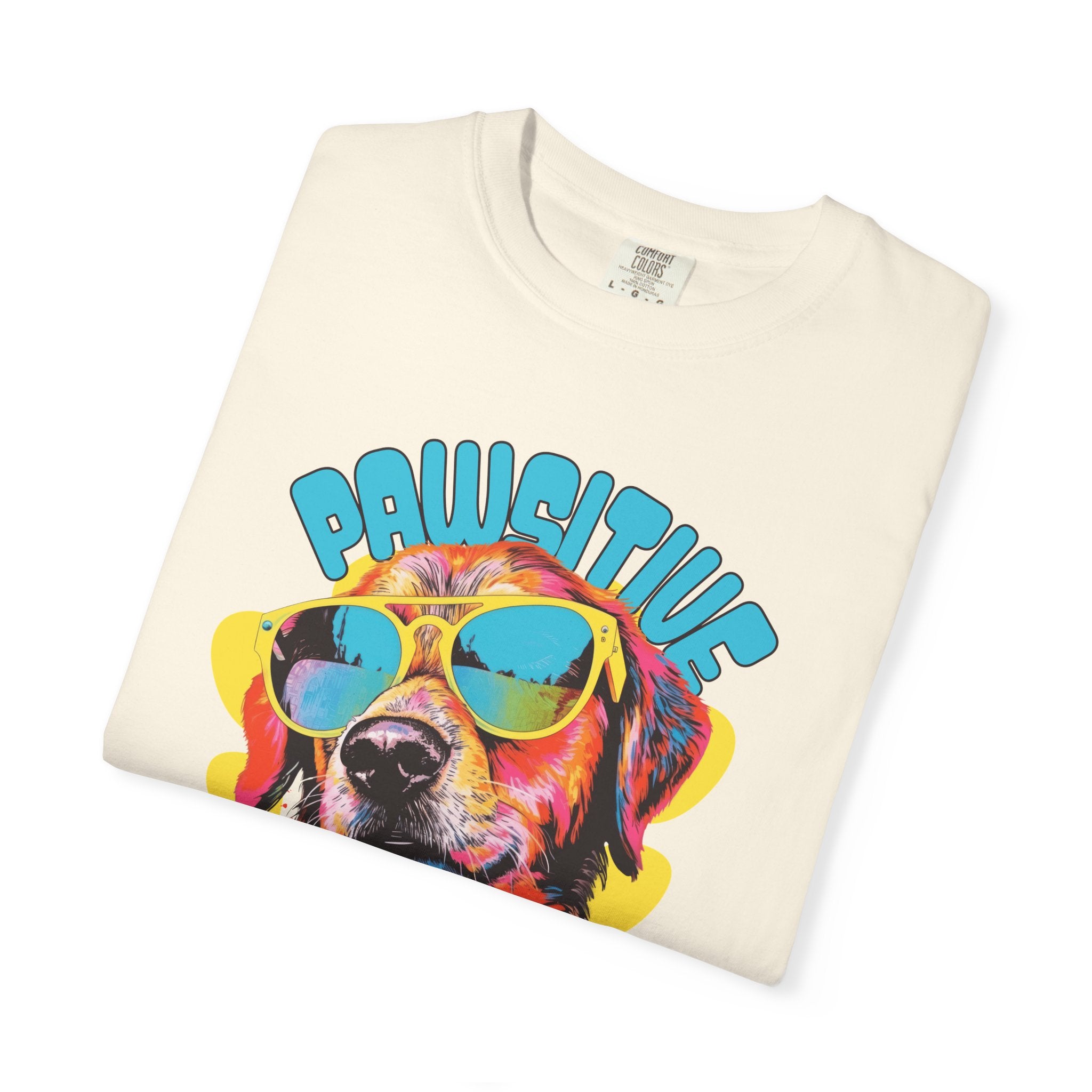 Pawsitive Dog Graphic T-Shirt — Retro Sunglasses Puppy Tee