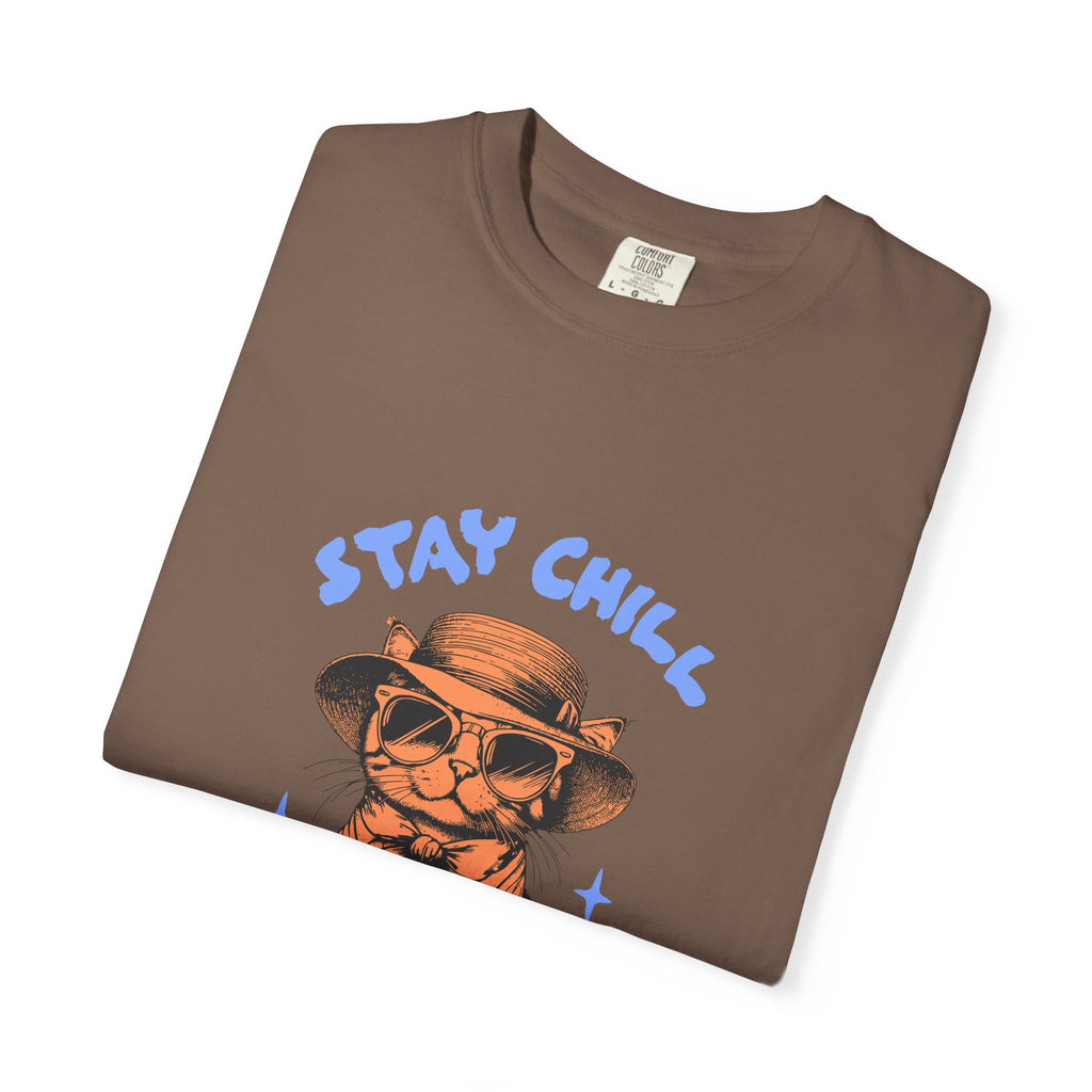 Stay Chill Cat T-shirt — Relaxed Vintage Cat Graphic Tee