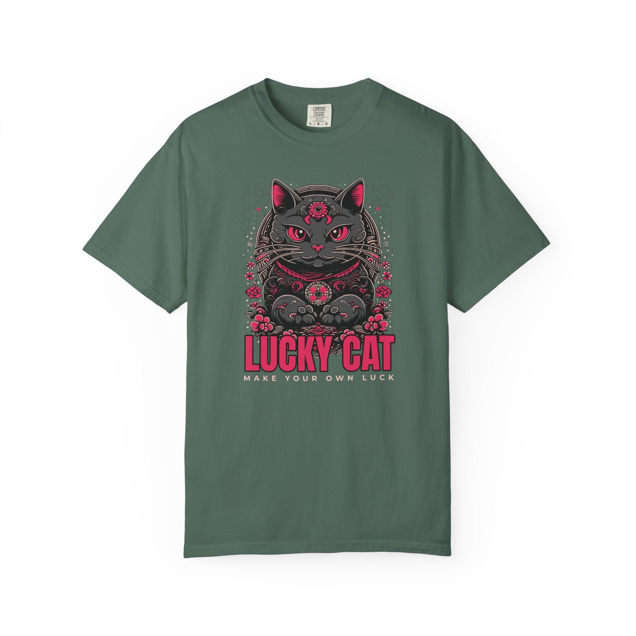 Lucky Cat Graphic T-Shirt — Gothic Maneki Neko Tee