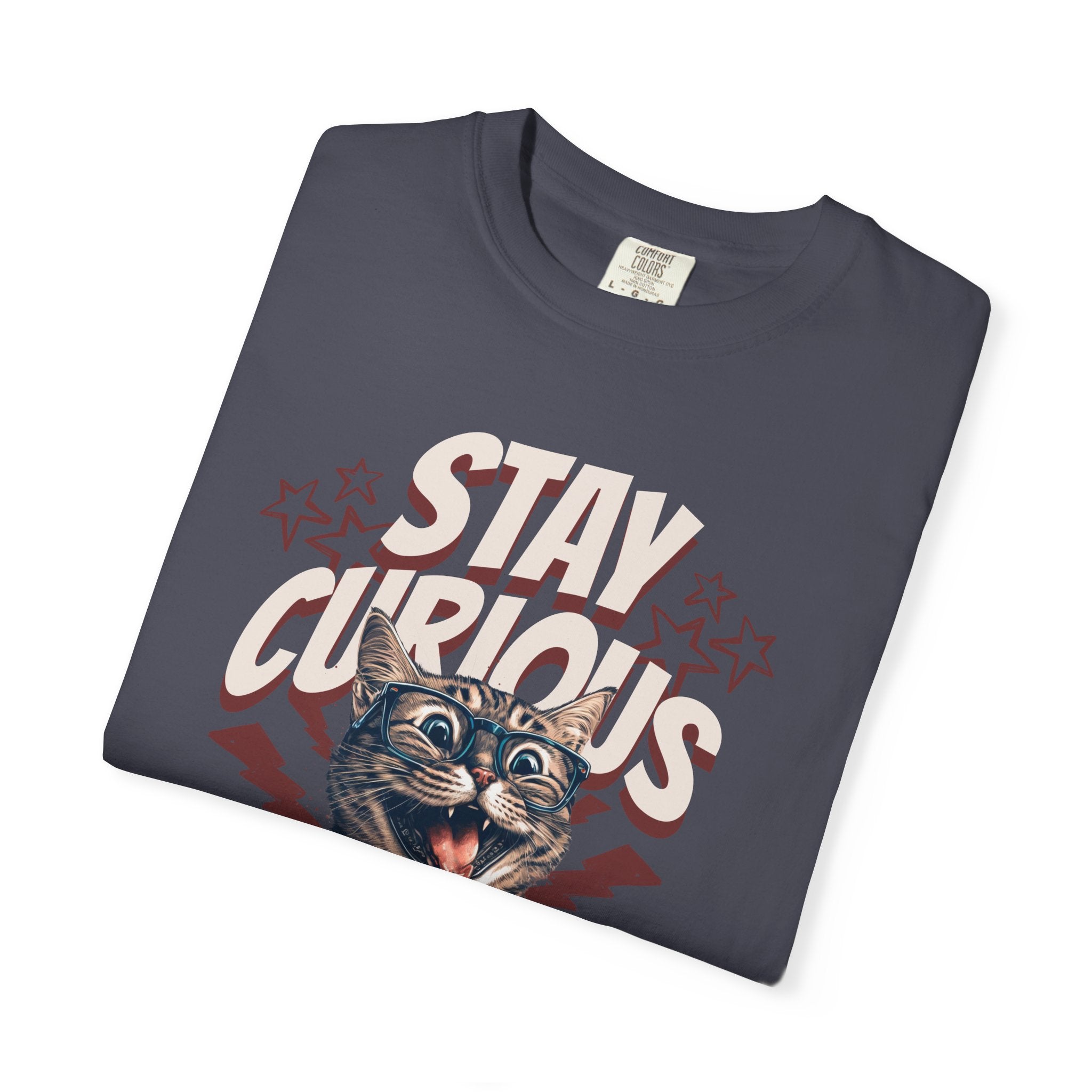 Stay Curious Cat T-Shirt — Vintage Retro Cat Graphic Tee