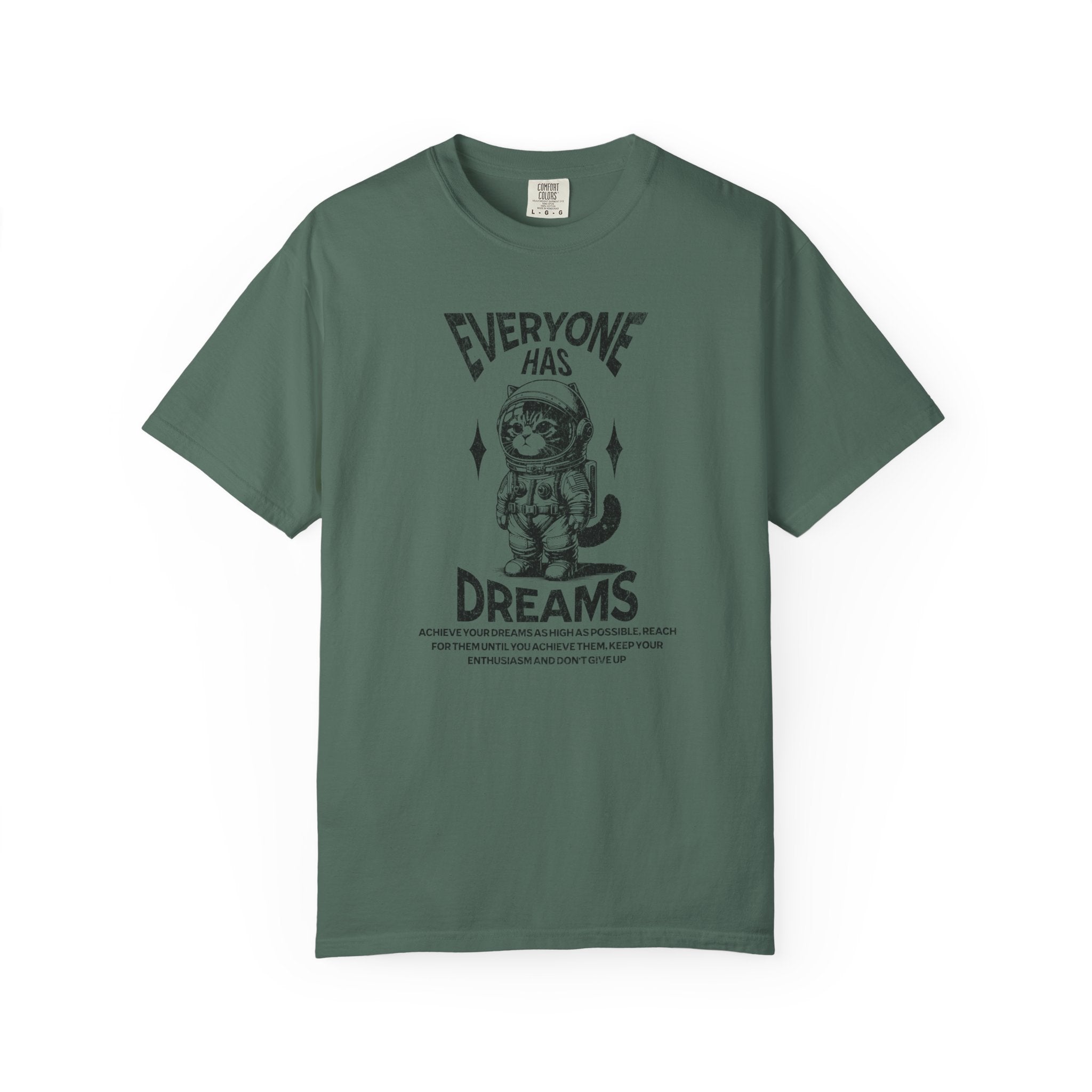 Everyone Has Dreams Astronaut Cat T‑Shirt — Vintage Space Graphic Tee