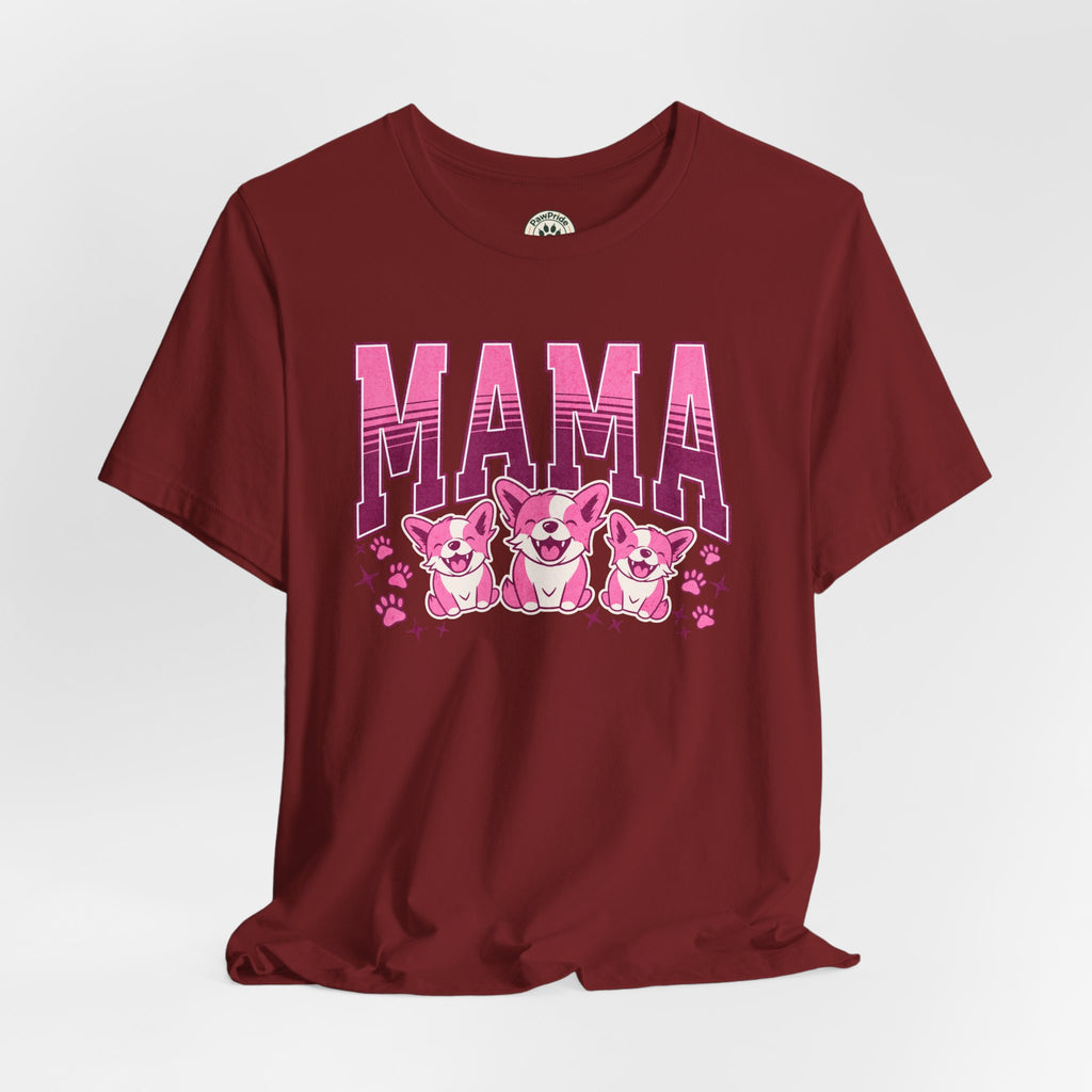 Mama Tee — Pink Corgi Mom Graphic T-Shirt